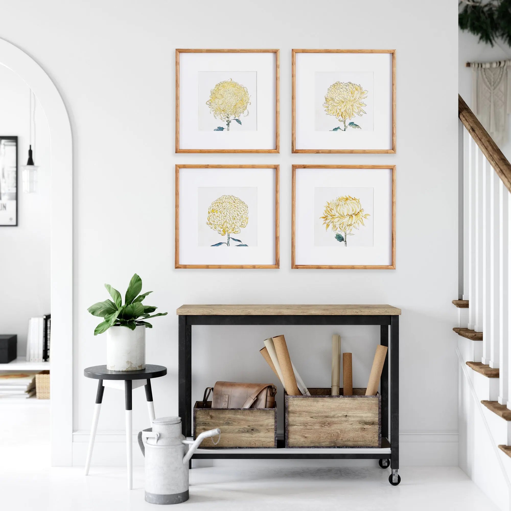 Chrysanthemum Prints, SET OF 4