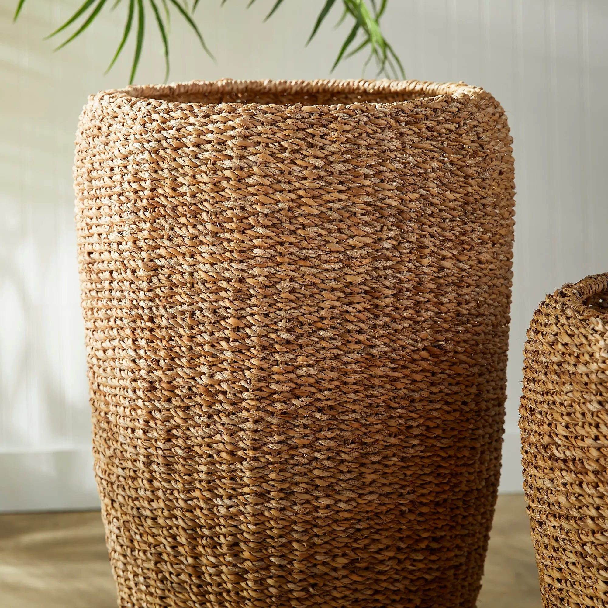 SEAGRASS TALL ROUND PLANTERS, SET OF 2 Villa Decor & Design