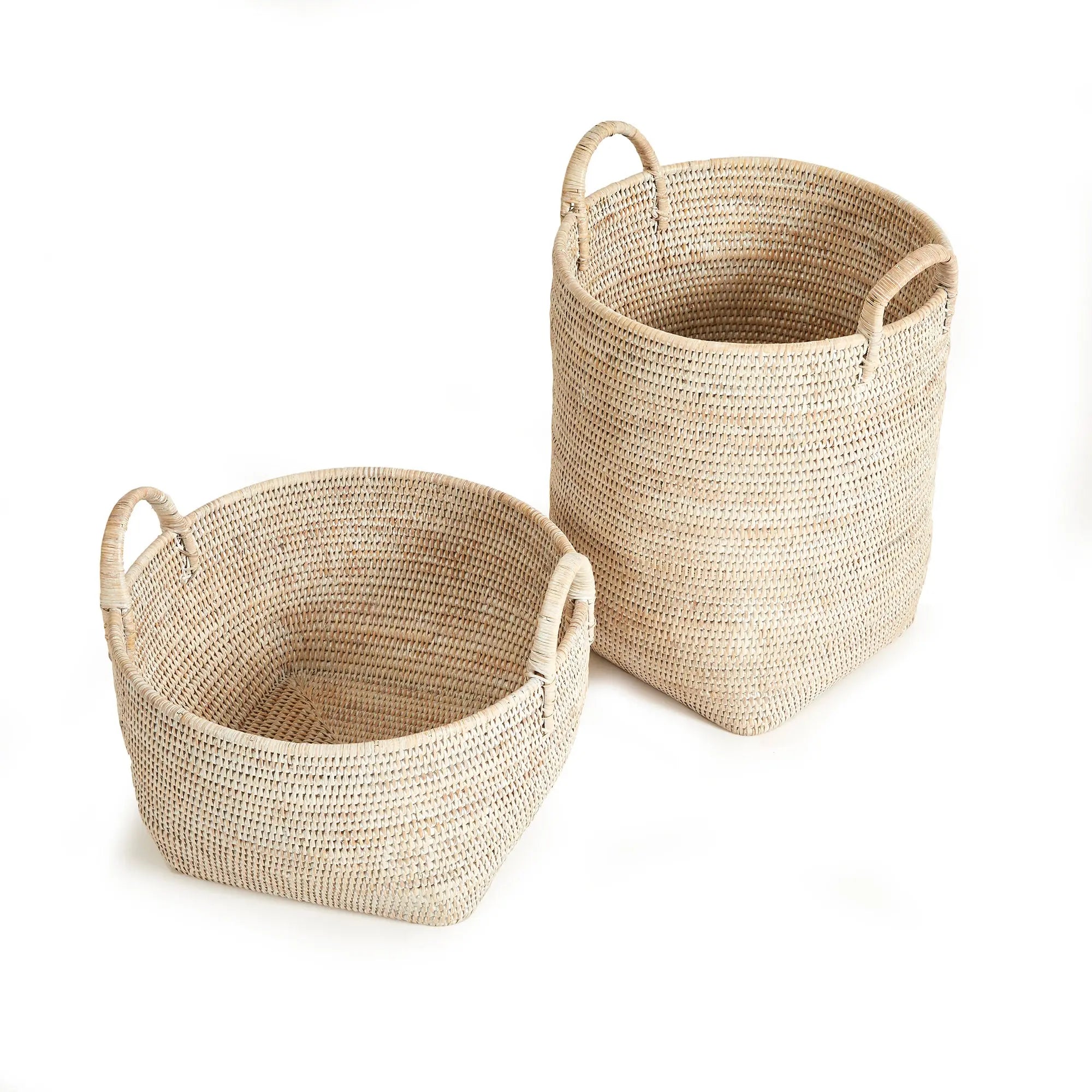 BURMA RATTAN ORCHARD BASKETS, SET OF 2 Villa Decor & Design