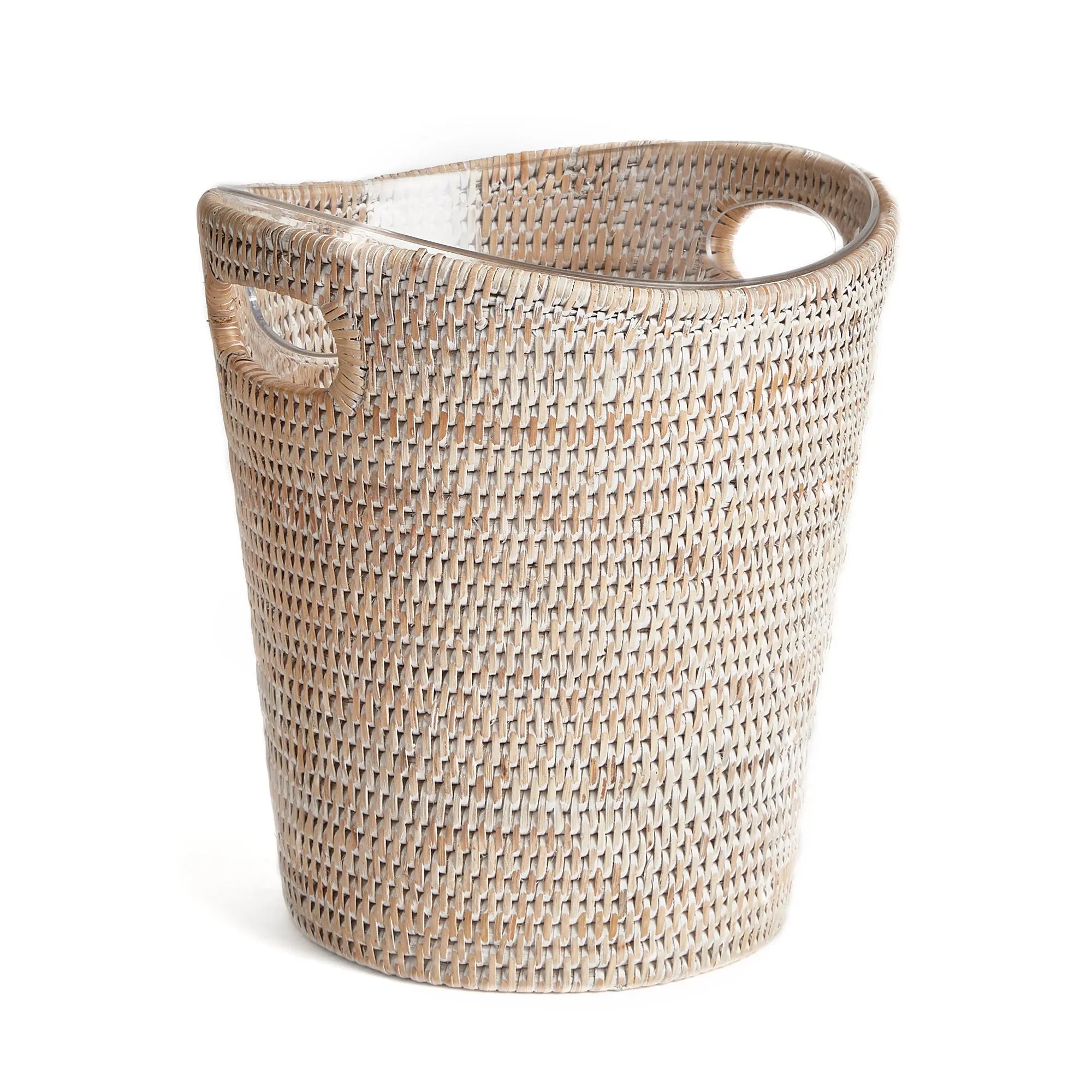Burma Rattan Beverage Tub - Whitewash | SMALL