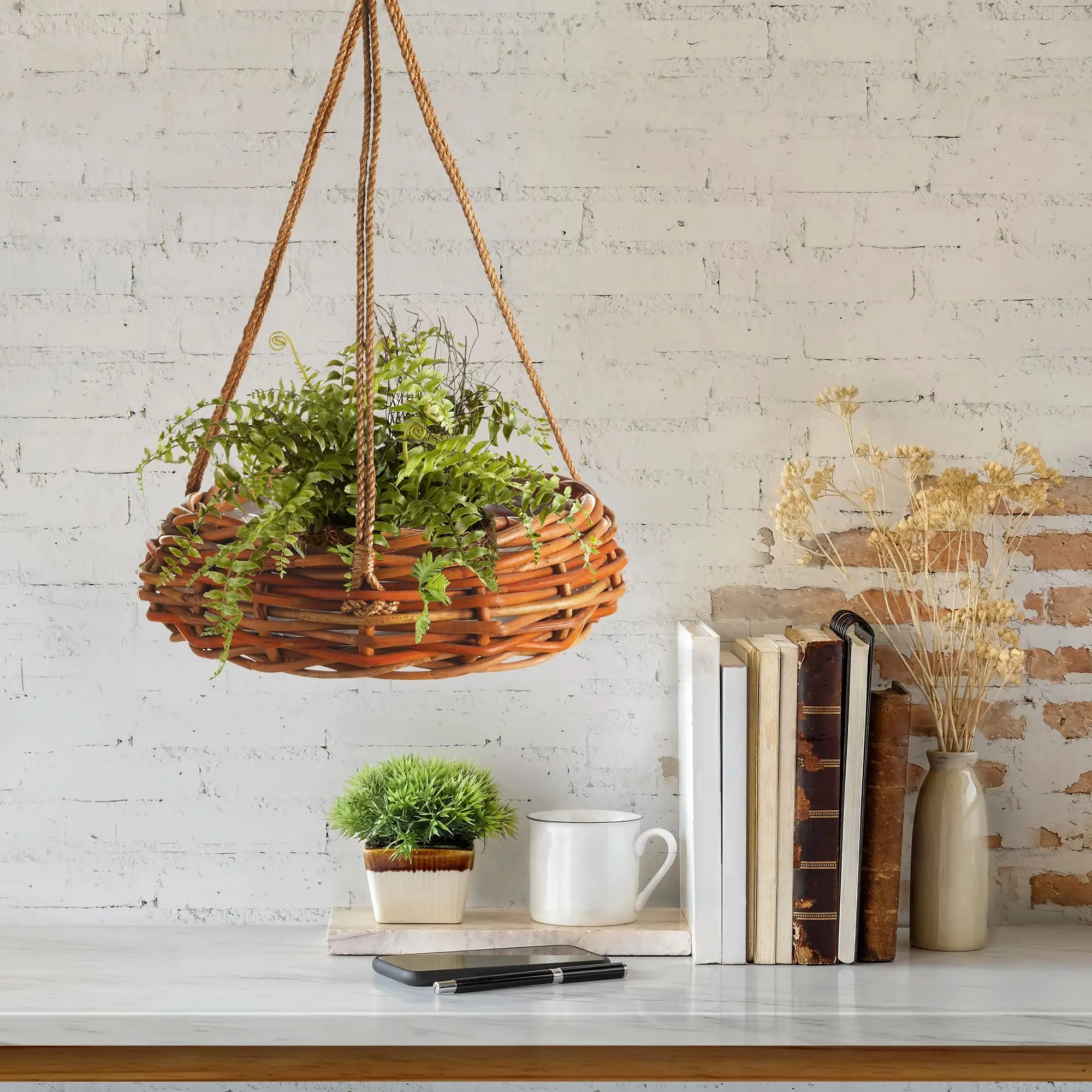 RATTAN HANGING BASKET Villa Decor & Design