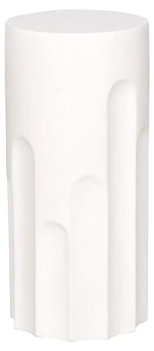 Dorian Outdoor Spot Table, a modern, compact outdoor side table with a simple design and a Stone White finish.