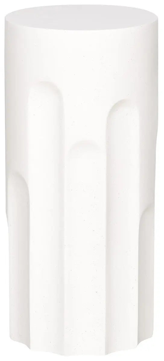 Dorian Outdoor Spot Table, a modern, compact outdoor side table with a simple design and a Stone White finish.