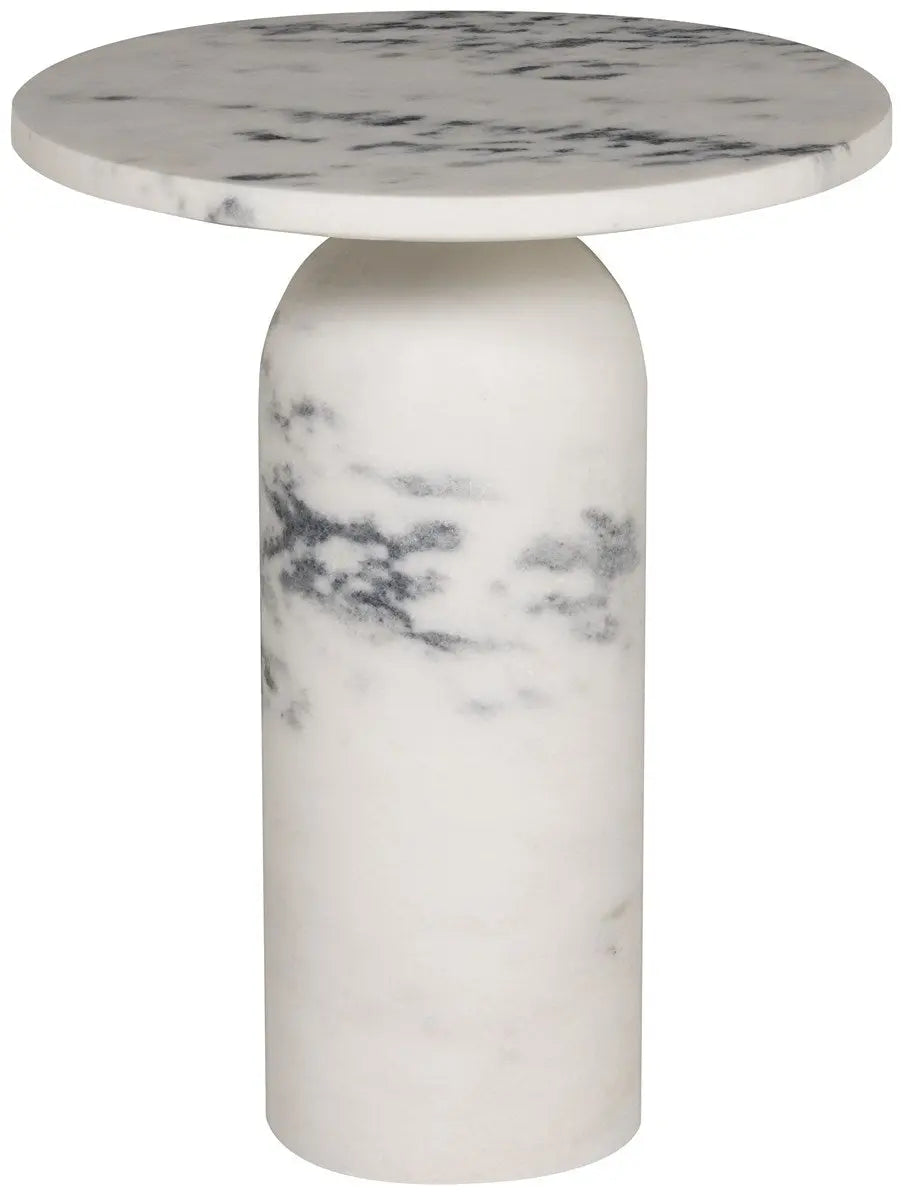 Canyon End Table - Modern Ambaji White Marble Accent Vanguard
