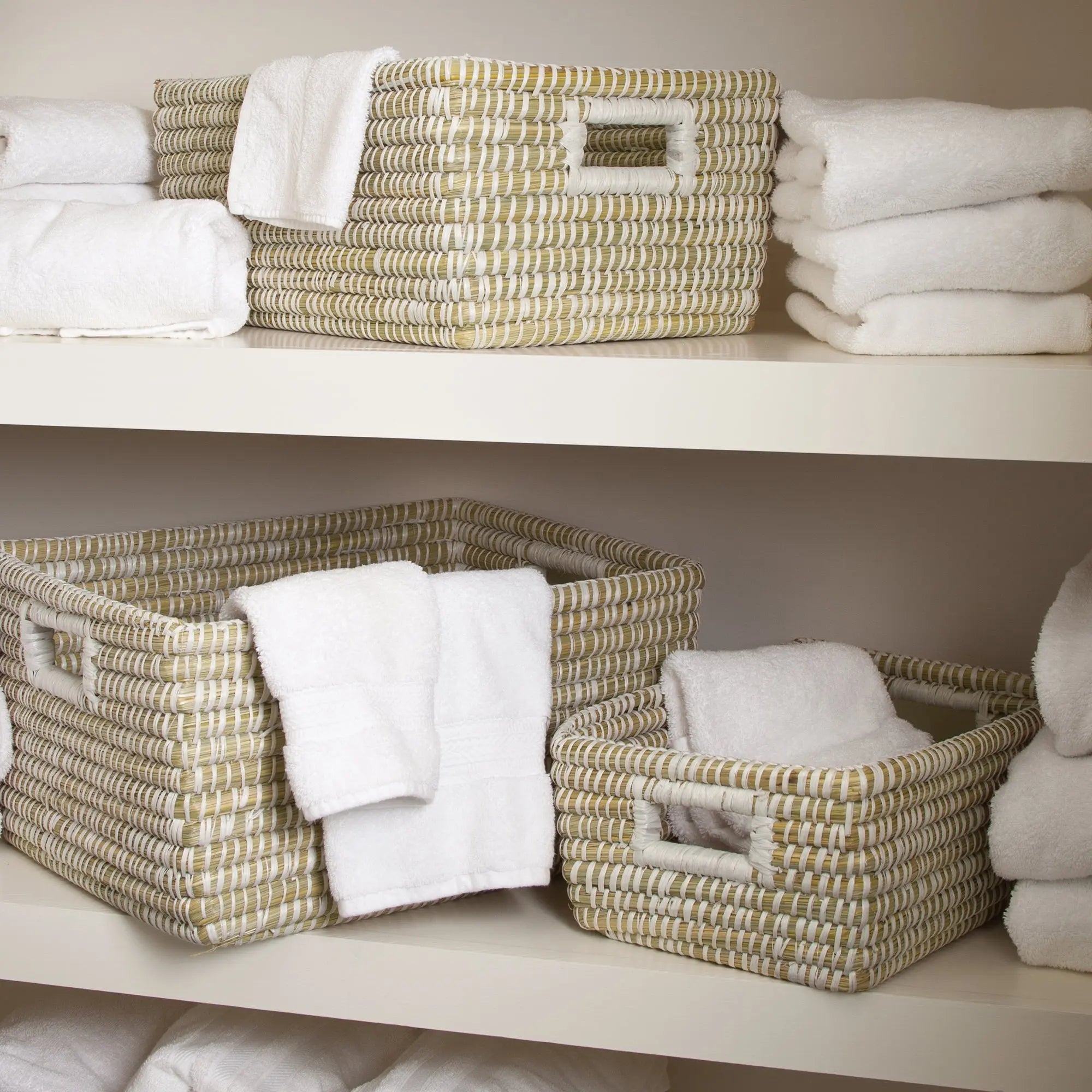 RIVERGRASS RECTANGULAR STORAGE BASKETS, SET OF 3 Villa Decor & Design