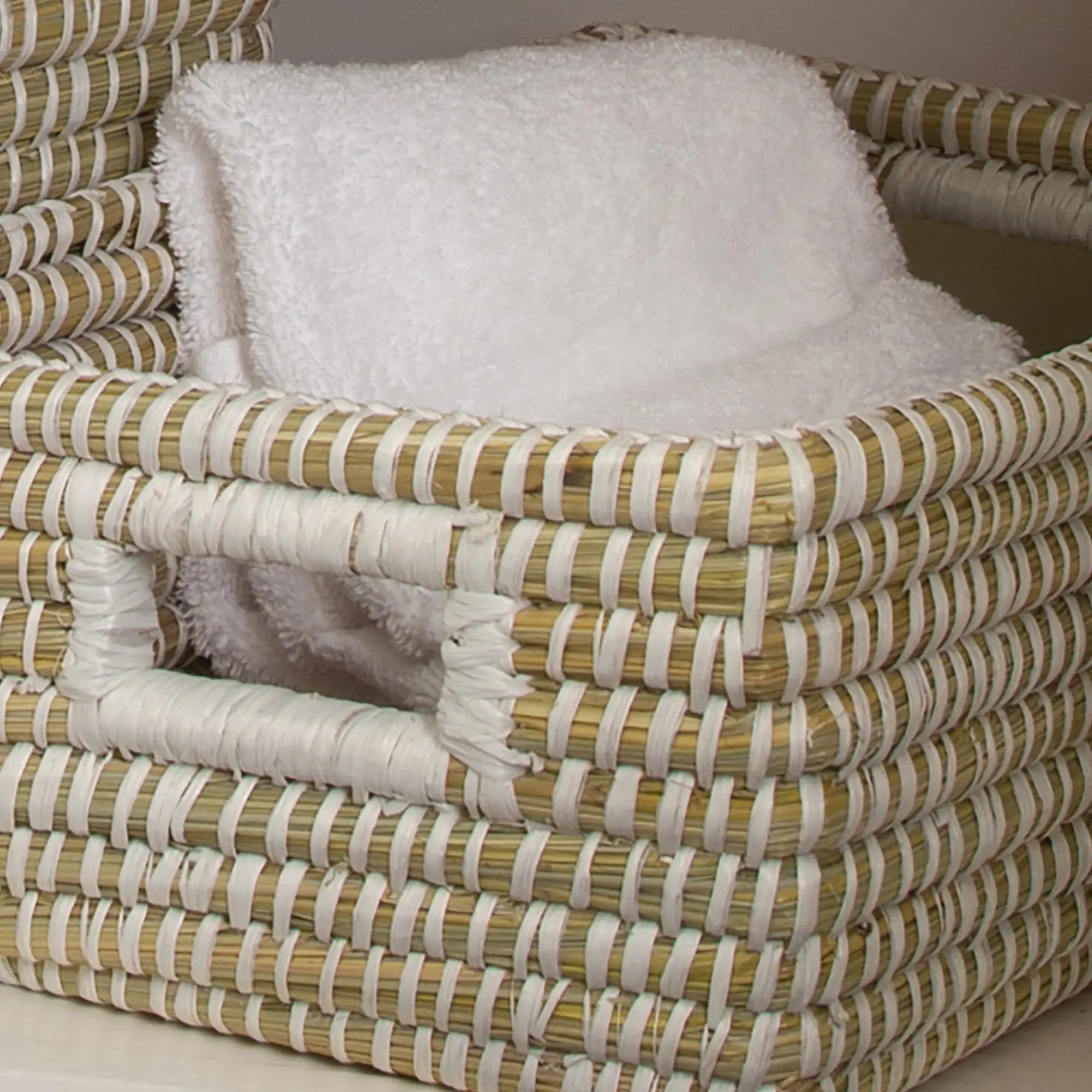 RIVERGRASS RECTANGULAR STORAGE BASKETS, SET OF 3 Villa Decor & Design