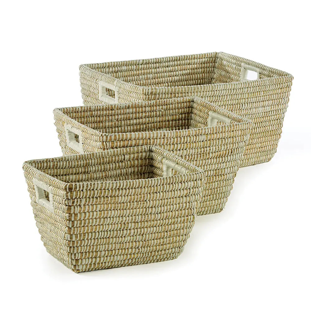 RIVERGRASS RECTANGULAR BASKETS, SET OF 3 Villa Decor & Design