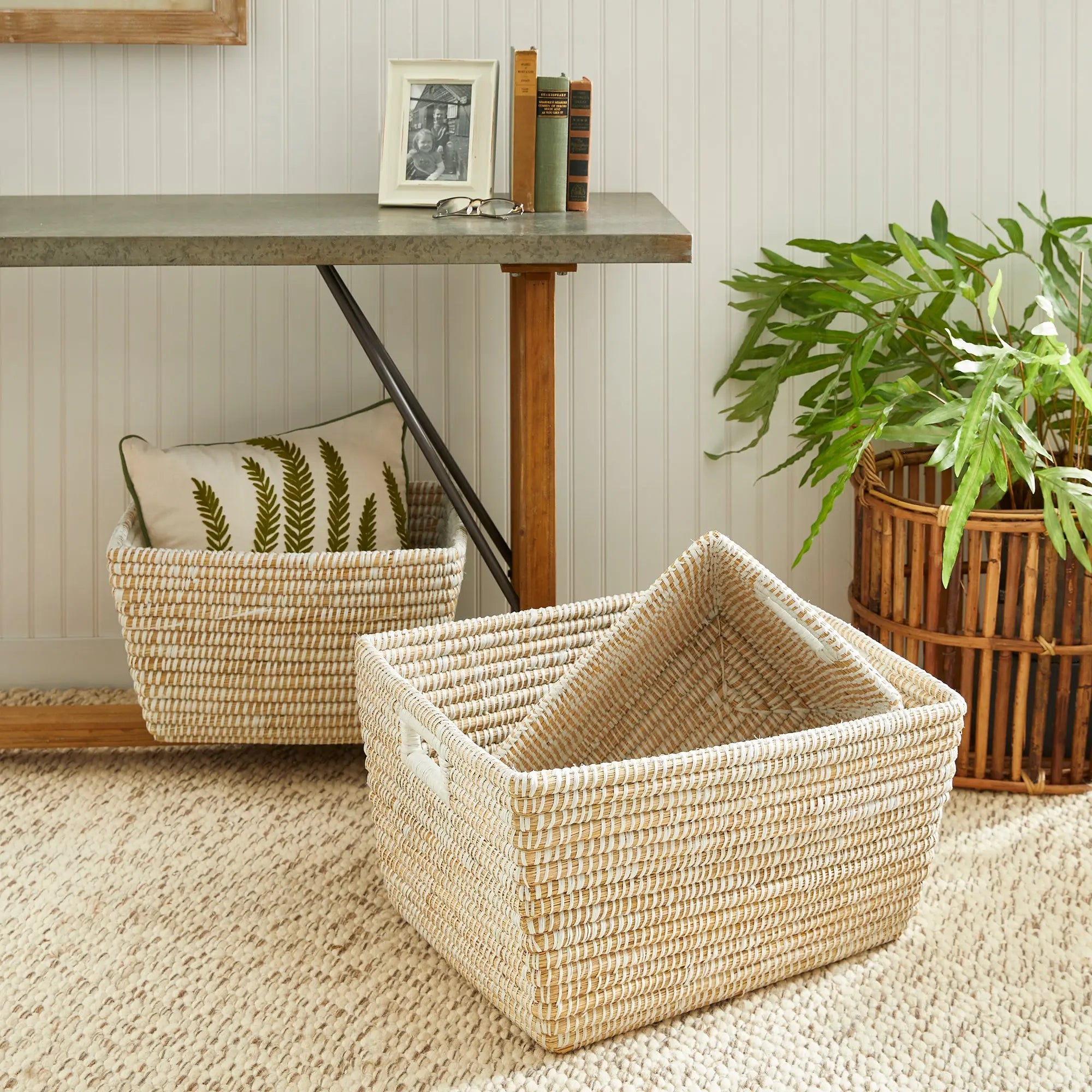 RIVERGRASS RECTANGULAR BASKETS, SET OF 3 Villa Decor & Design