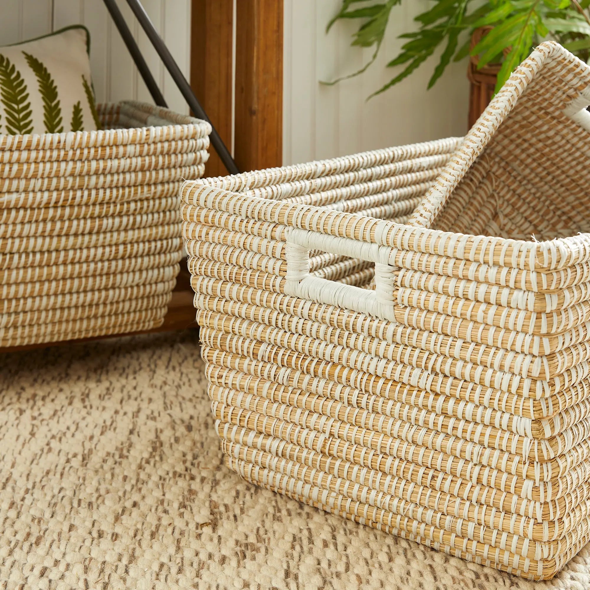RIVERGRASS RECTANGULAR BASKETS, SET OF 3 Villa Decor & Design