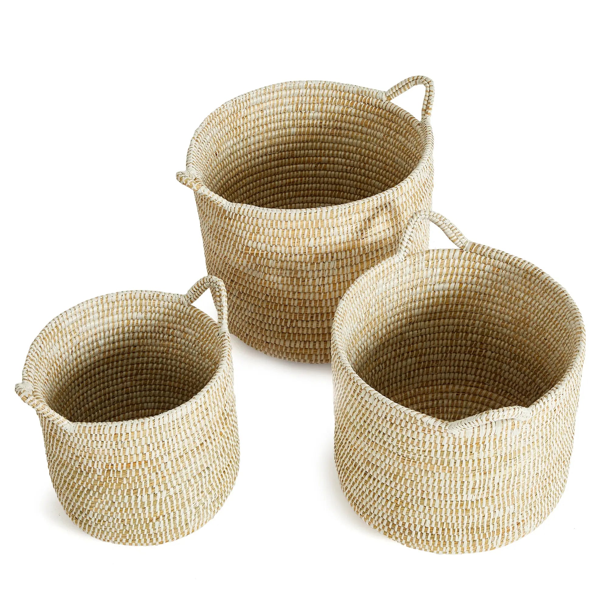 Rivergrass Round Baskets w/ Handles, SET OF 3