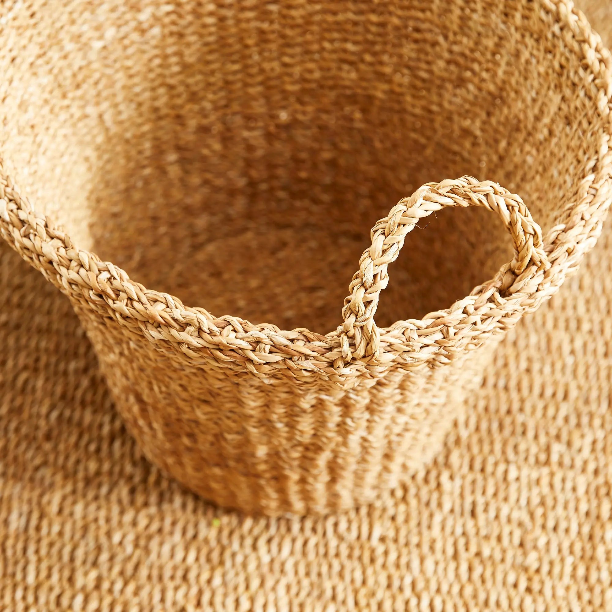 SEAGRASS TAPERED BASKETS WITH HANDLES, SET OF 3 Villa Decor & Design