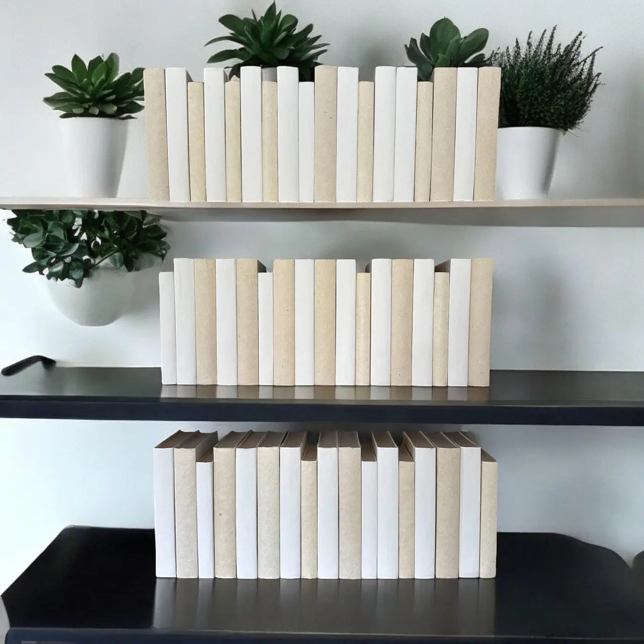 Stager Package decorative books - white and cream bound spines sold by the foot for home staging and bookshelf styling