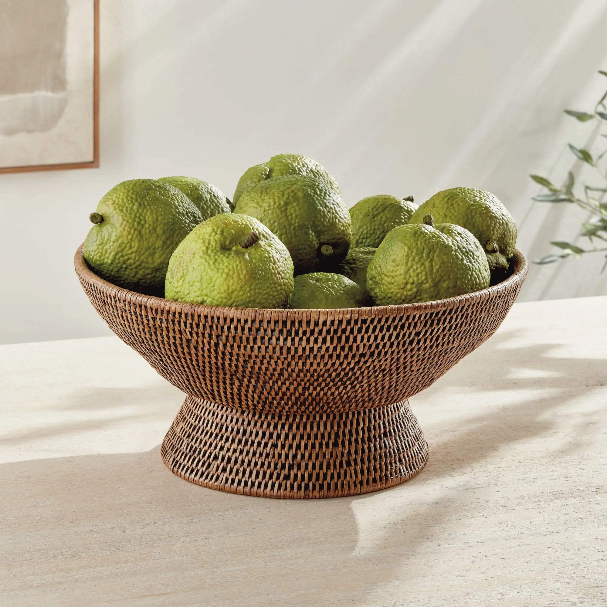 Burma Rattan Offering Bowl - WARM BROWN
