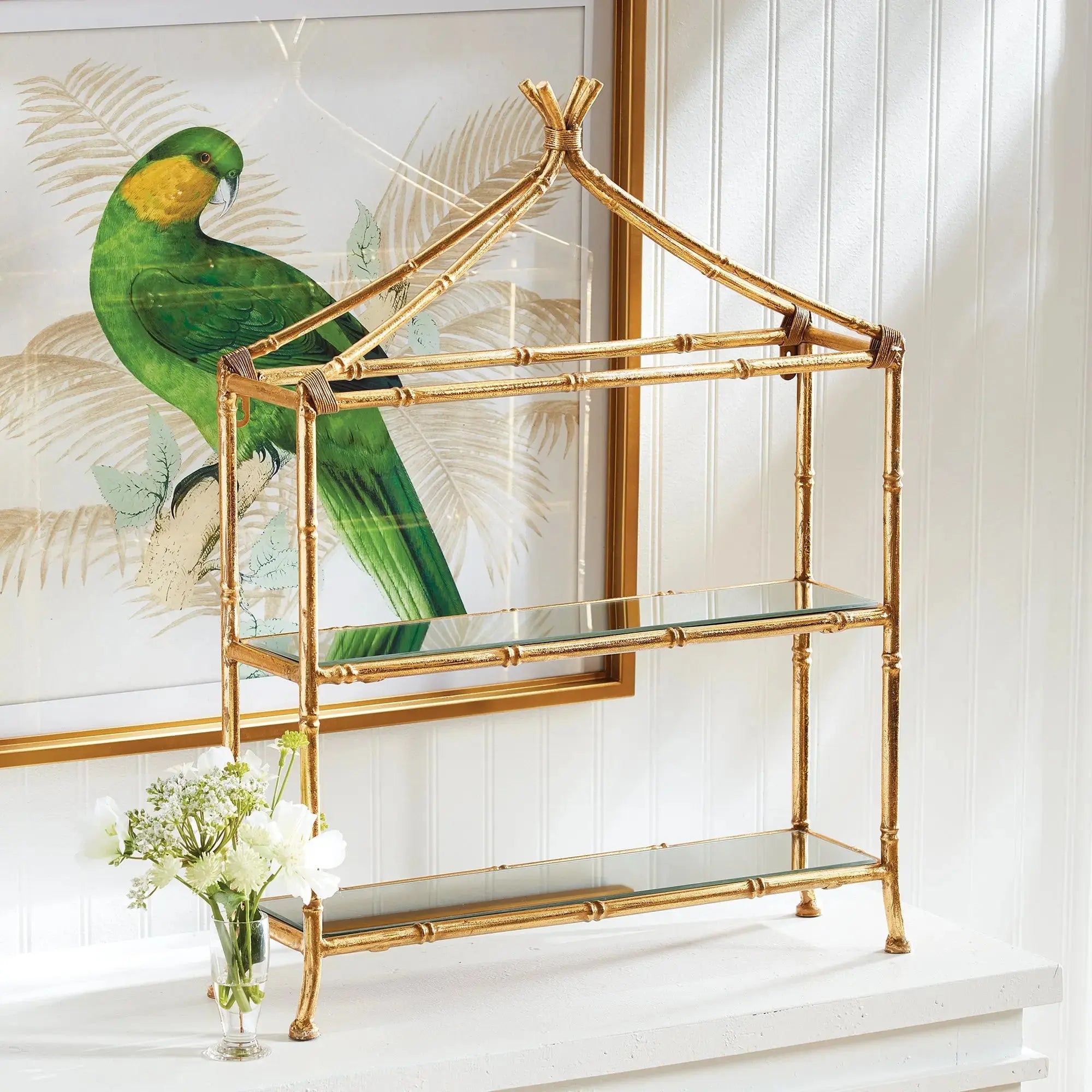 DAPHNE 2-TIER CURIO SHELF Villa Decor & Design
