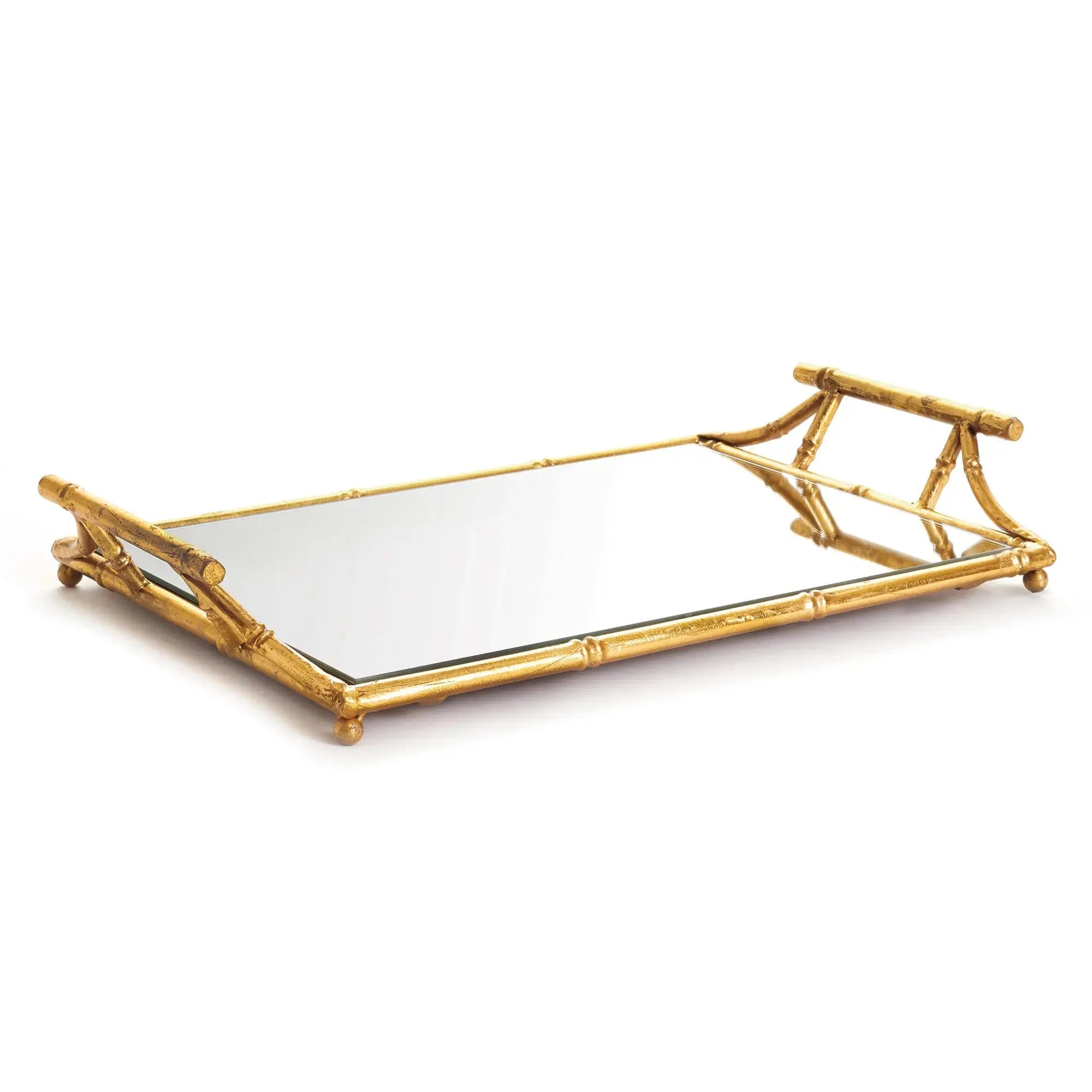 DAPHNE MIRRORED TRAY WITH HANDLES Villa Decor & Design