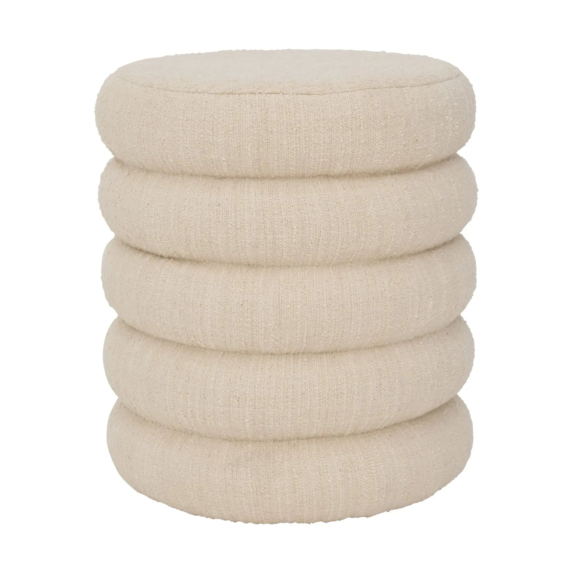 Andria Bouclé Pouf | Off-White Bouclé Pouf - Villa Decor & Design