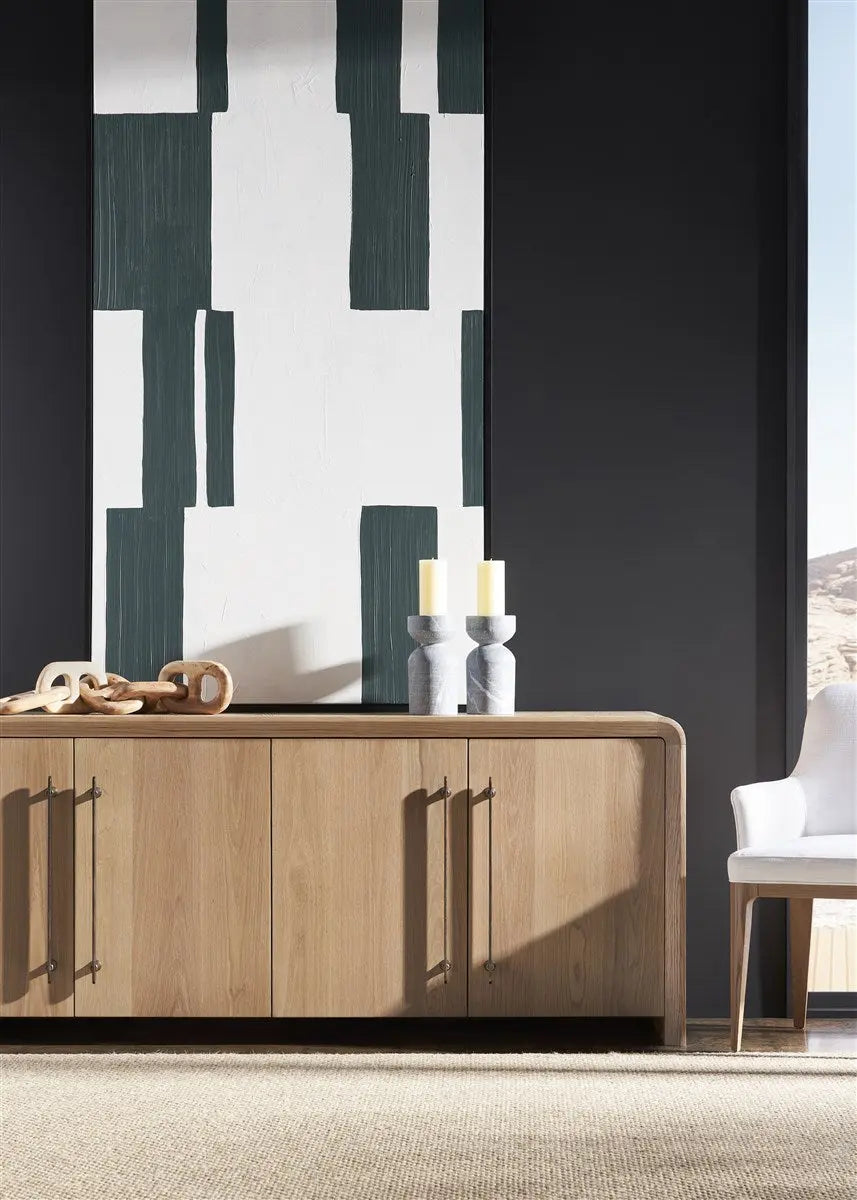 Form Buffet - Four Wood Doors | Wirebrushed Oak in Wheat Finish Vanguard