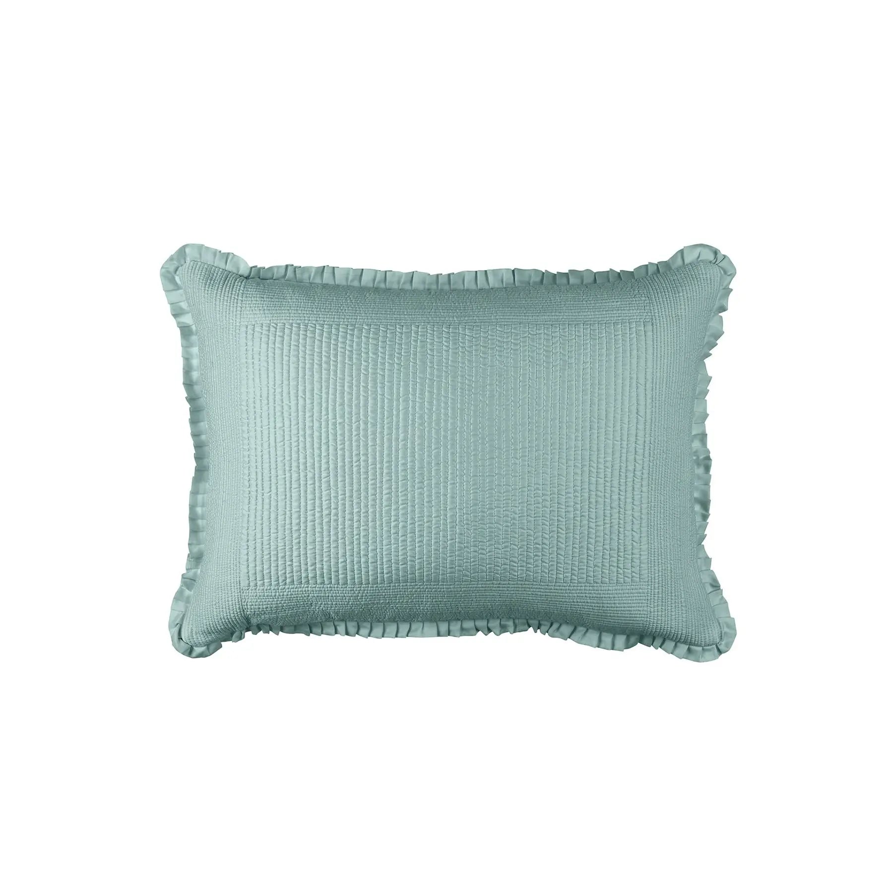 Battersea Pillow - Silk & Sensibility Quilted Ruffle Sham - Villa Decor & Design