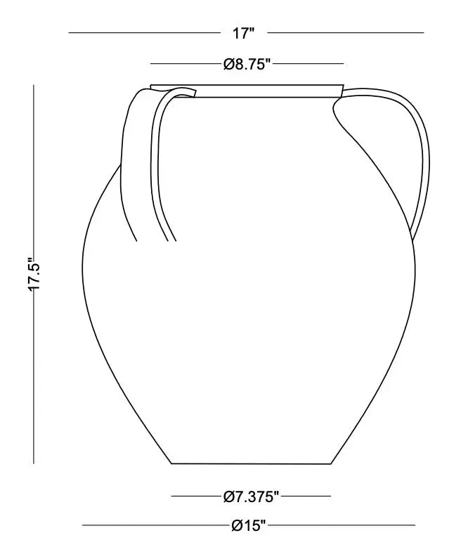 Maureen Vase - Handmade Weathered Grecian Ceramic Vase - Villa Decor & Design