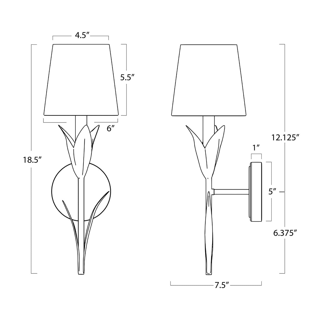 River Reed Sconce in Natural Linen – view 2