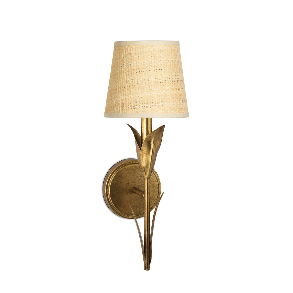 River Reed Sconce in Rattan