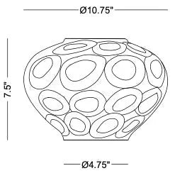 Wren Vase - Black Circular Patterned Ceramic Focal Vase - Villa Decor & Design