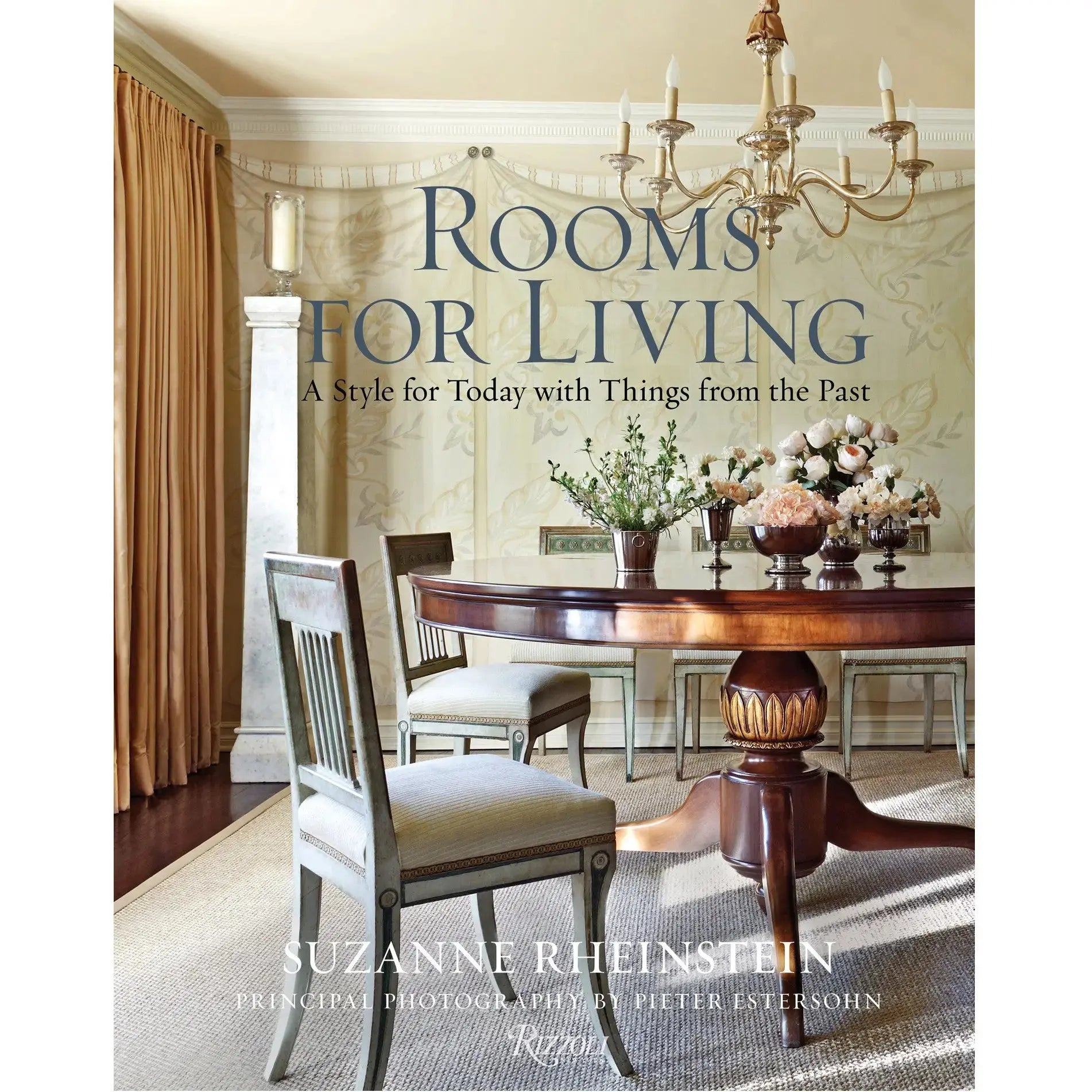 Rooms for Living by Suzanne Rheinstein (11.8" H). A "simply stunning" 240-page architectural coffee table book featuring the timeless, relaxed elegance of a masterful designer.