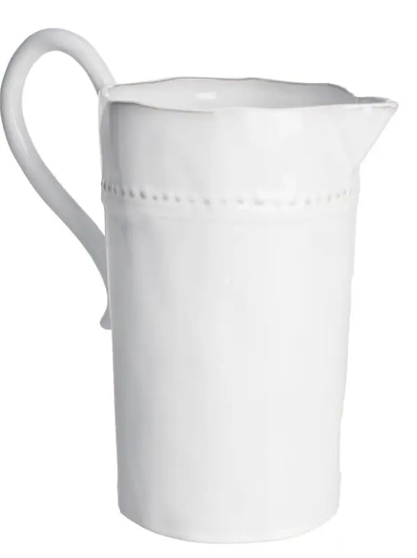ceramic water pitcher, beautiful water pitcher, white beverage pitcher