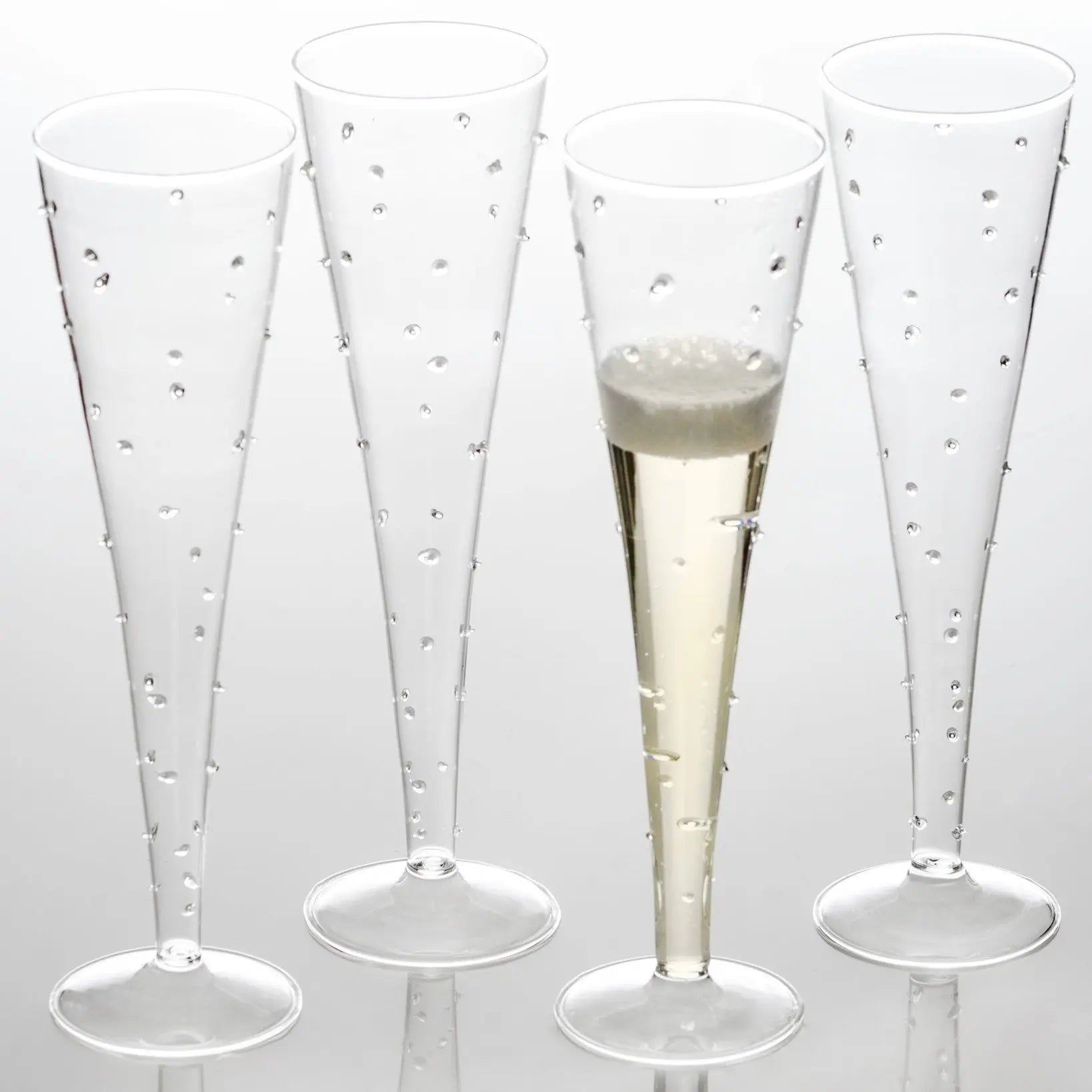 La Boheme Flute with Small Dots - elegant champagne flute with Bohemian-inspired dotted pattern, also functions as flower vase