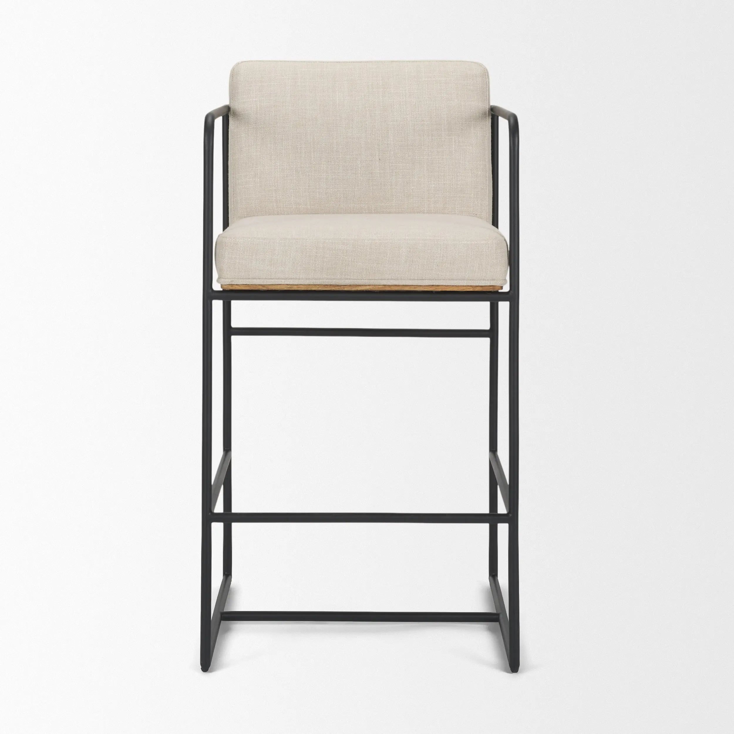 Stamford Counter Stool | Light Beige Upholstered Counter Stool - Villa Decor & Design