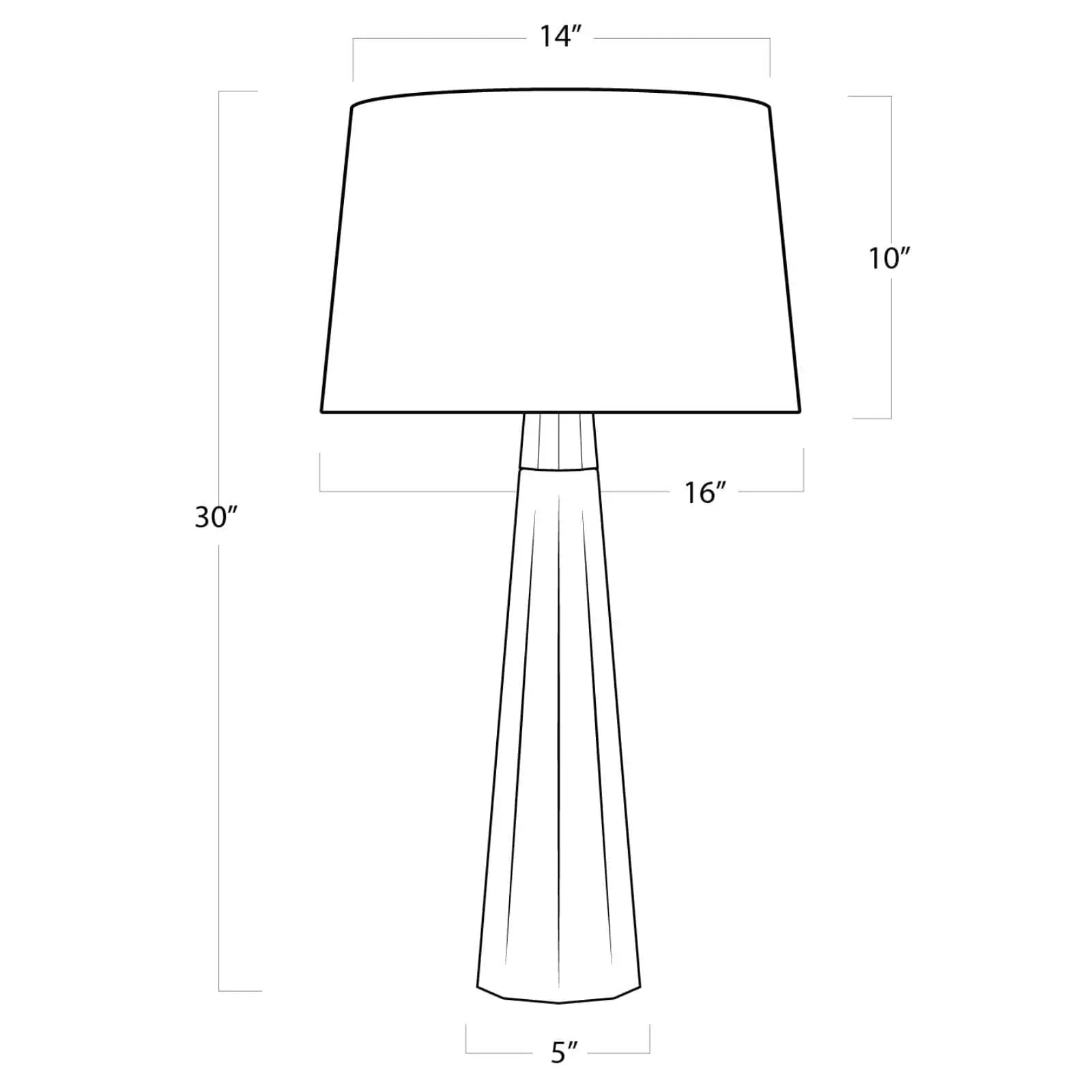 Beretta Concrete Table Lamp - 30" Hexagonal Column with Linen Shade - Villa Decor & Design