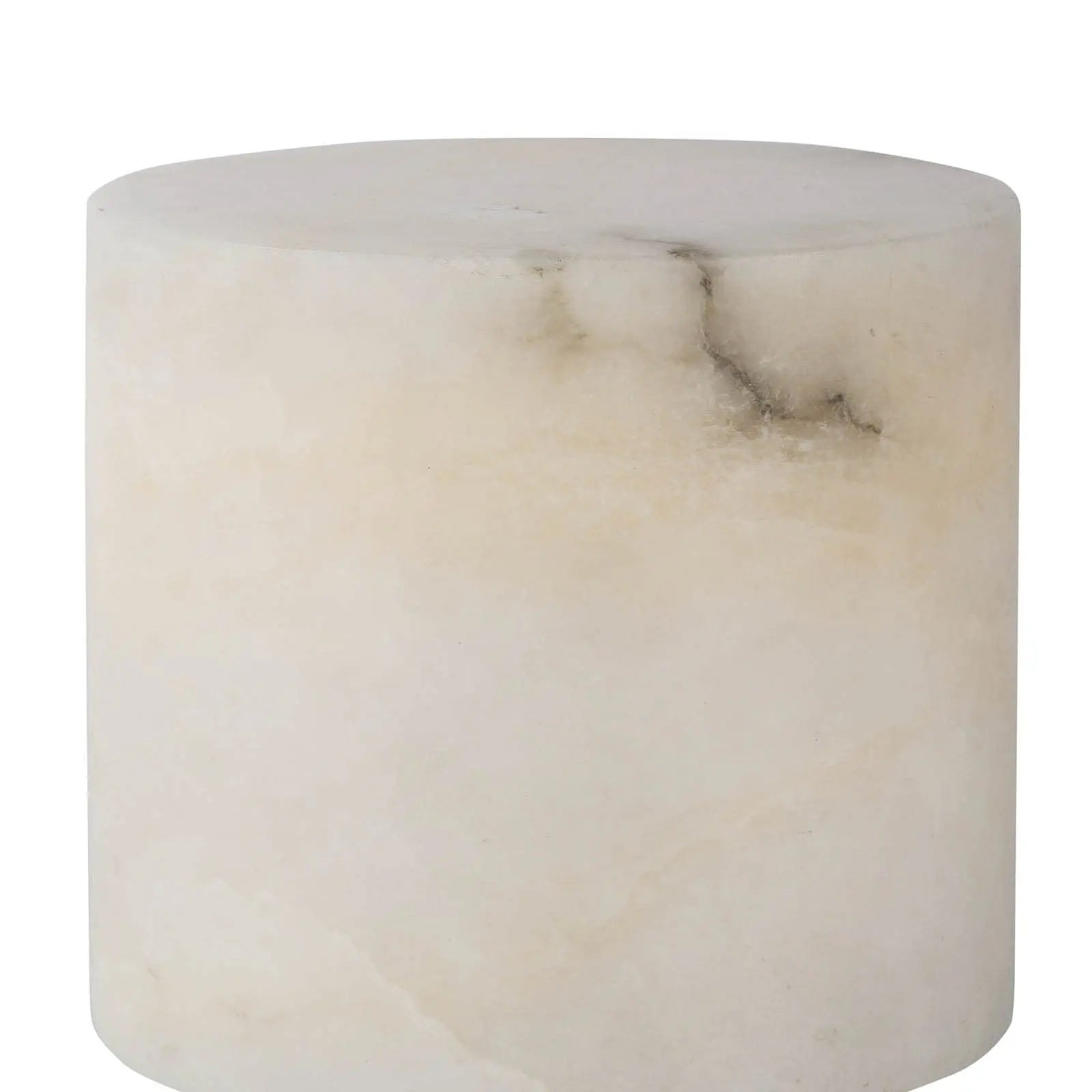 Hazel Alabaster Uplight, a small decorative lamp made from translucent natural alabaster stone, directing light upwards.