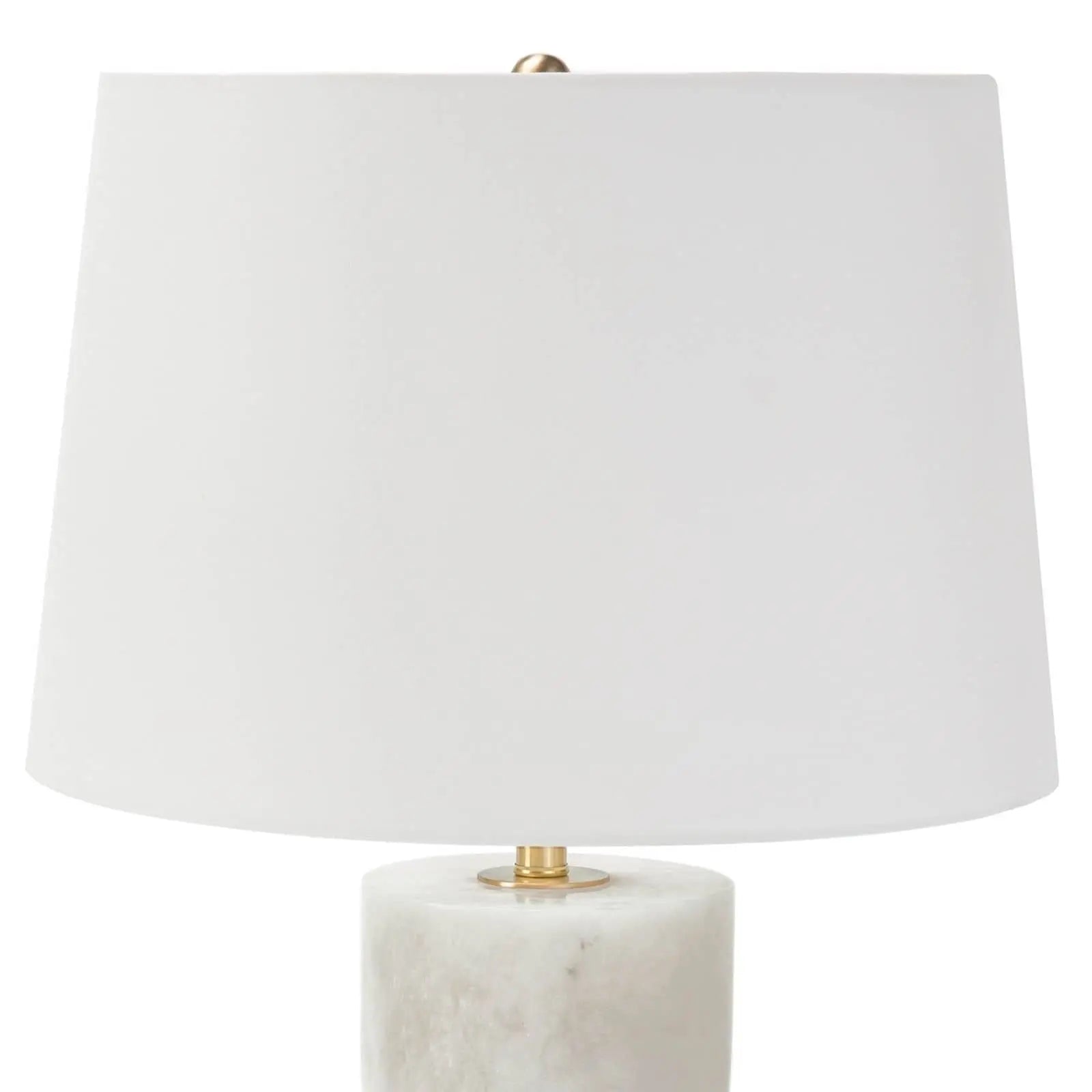 Joan Alabaster Table Lamp Large - natural stone table lamp carved from solid alabaster with white shade and 3-way lighting functionality