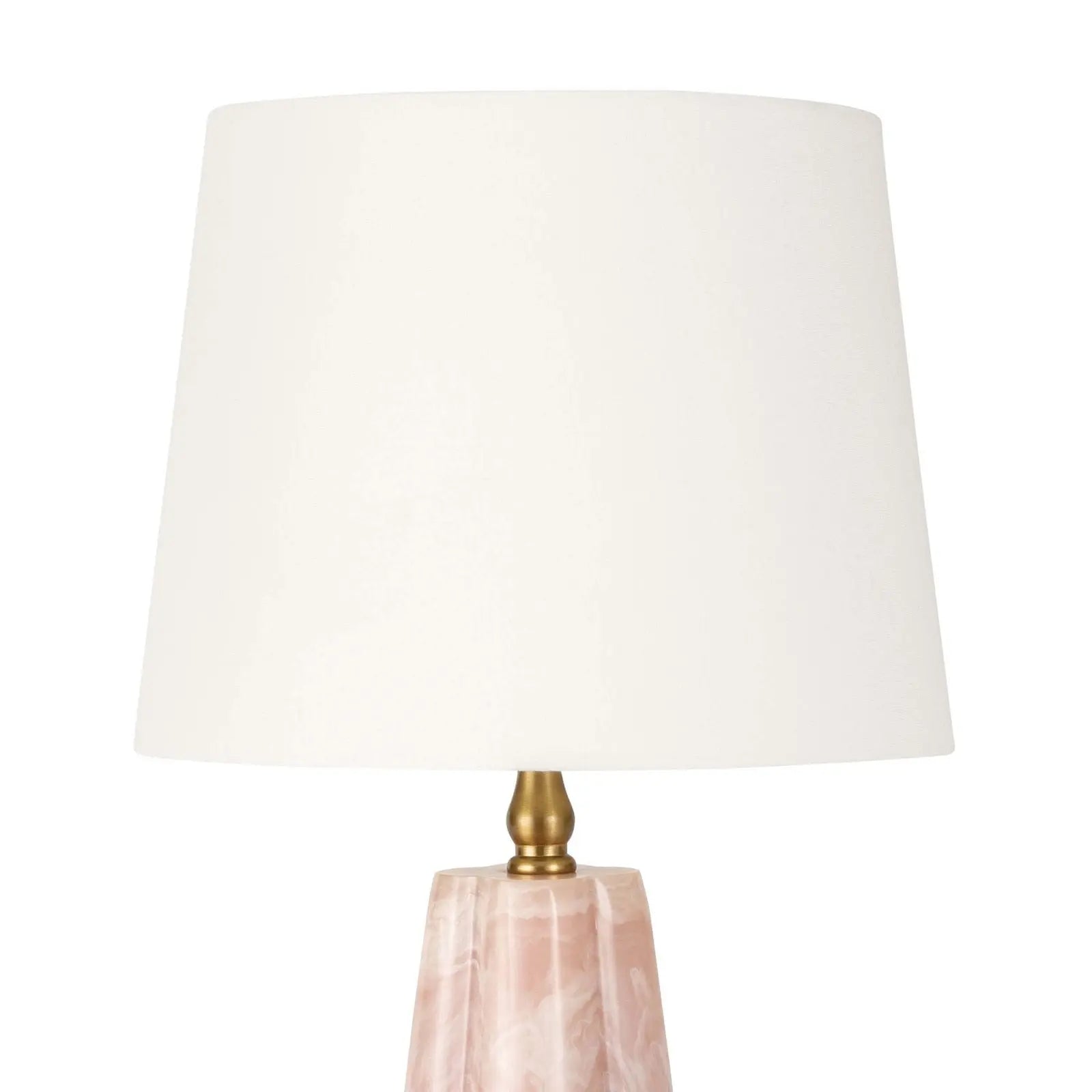 Joelle Mini Lamp - rose resin accent table lamp with sculptural base and linen shade for modern glam interior lighting