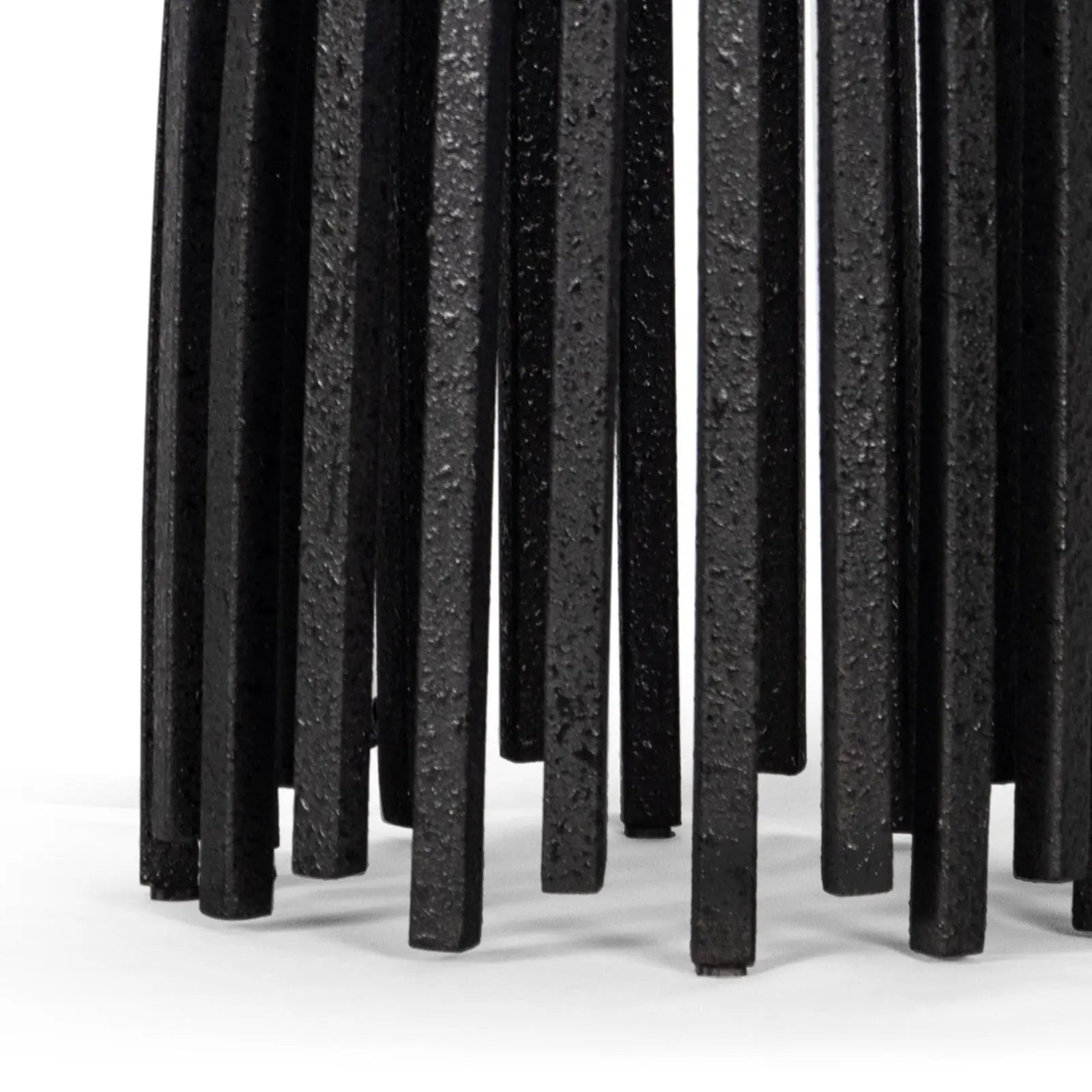 Webbed Table Lamp – Blackened Iron with Linen Shade - Villa Decor & Design