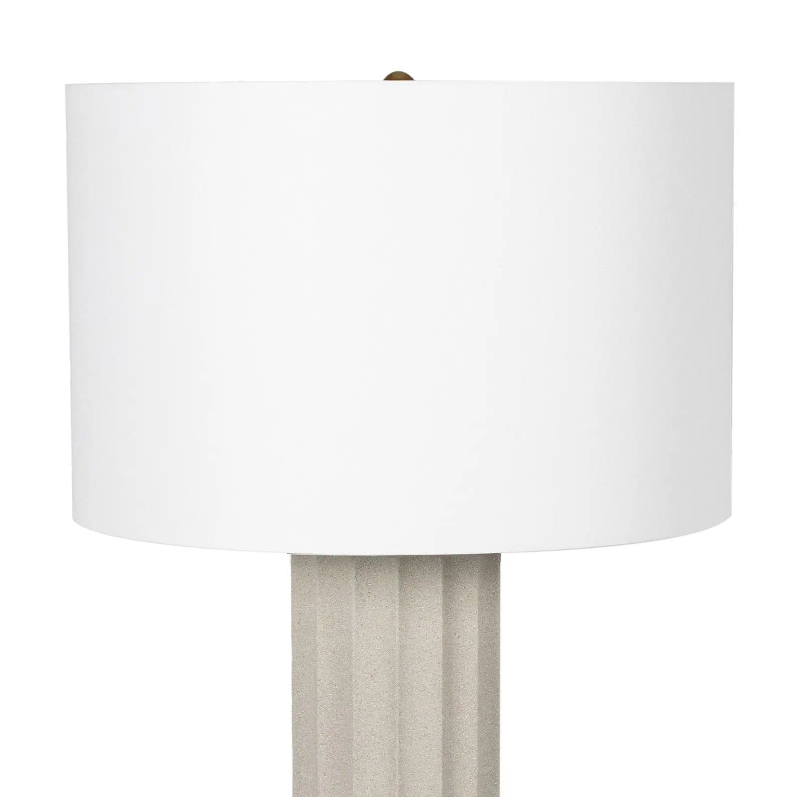 Tambour Table Lamp – Grey Concrete with Natural Brass - Villa Decor & Design