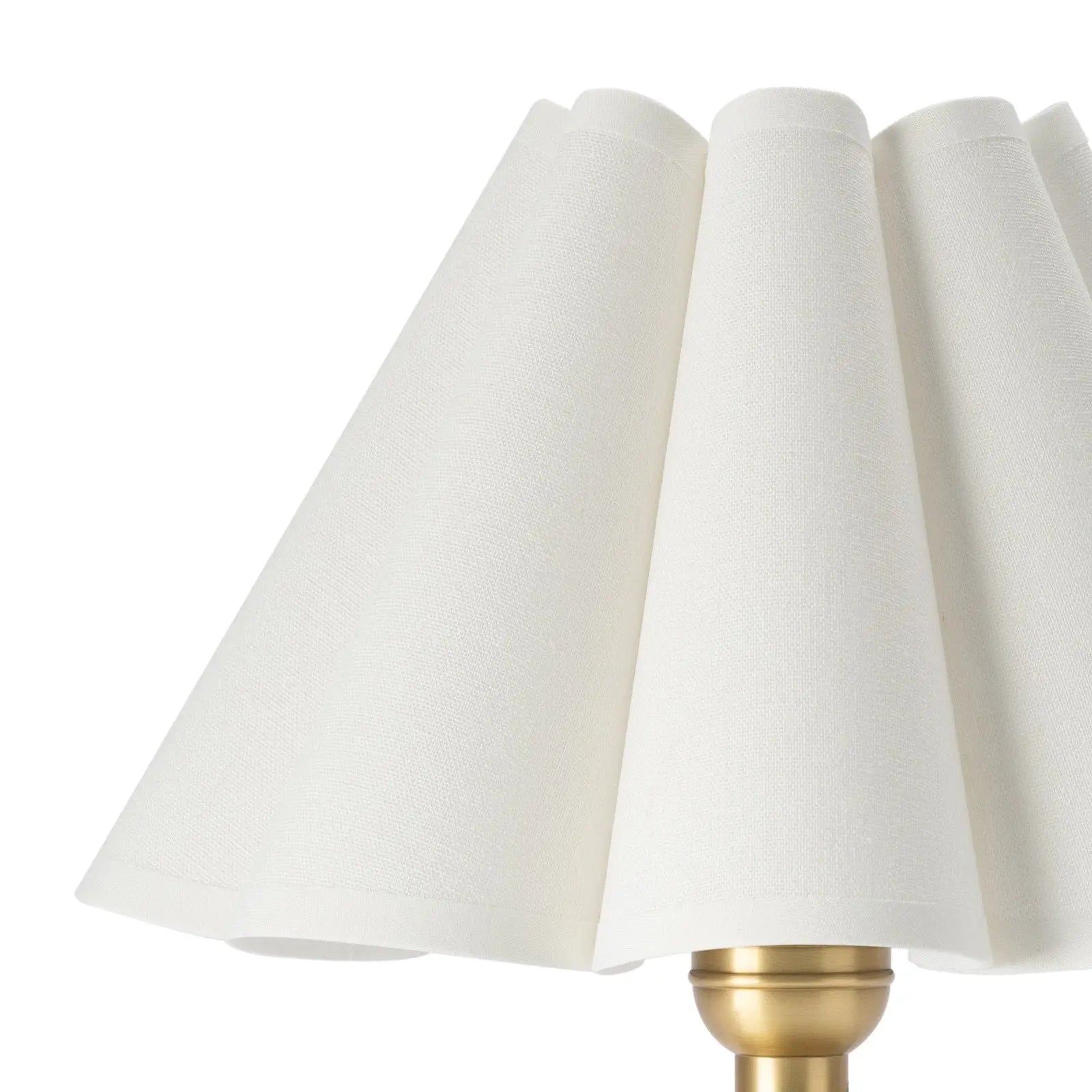 Giorgio Crystal Mini Lamp (Natural Brass with White Scalloped Shade)