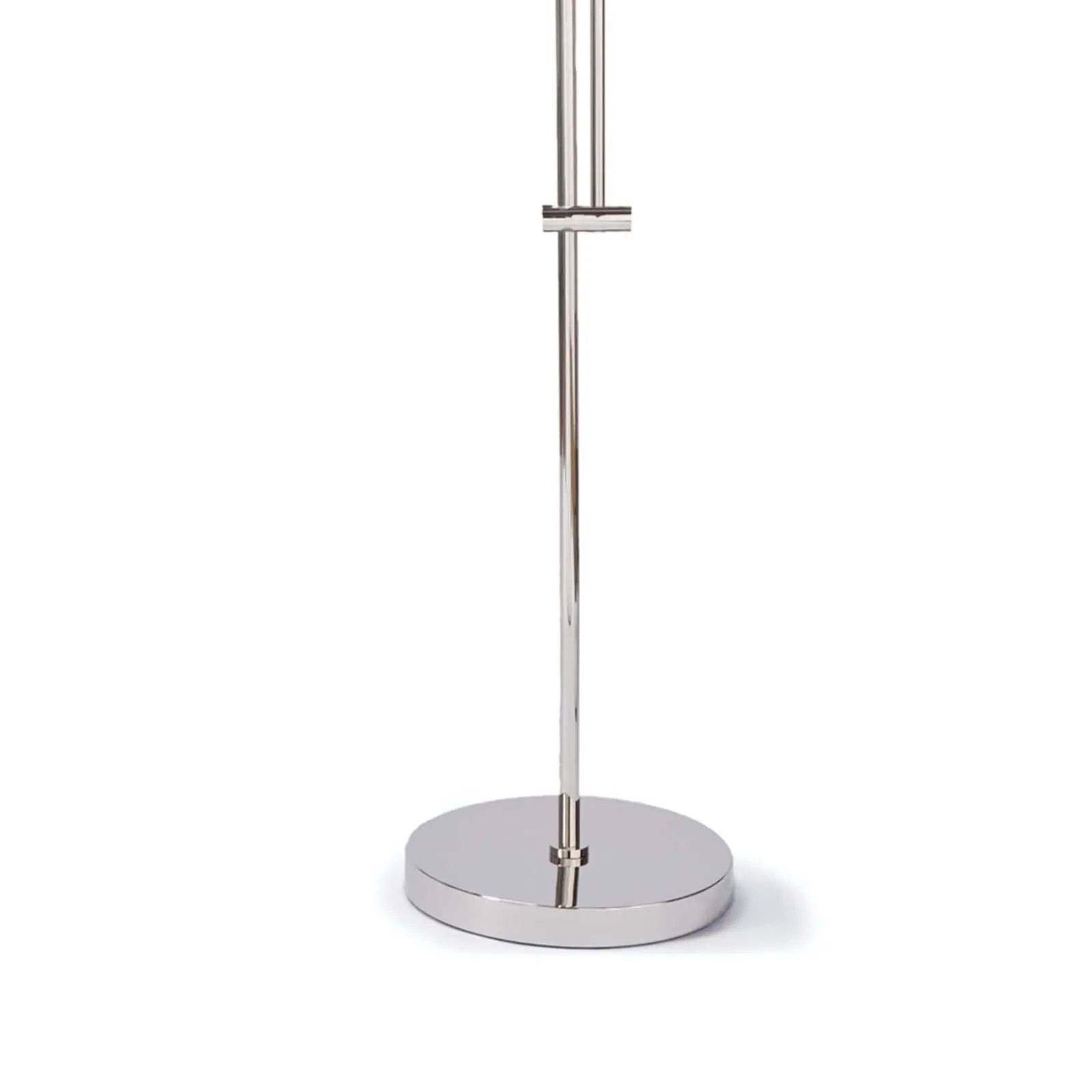 Arc Floor Lamp with fabric shade in Polished Nickel finish – contemporary home décor accent