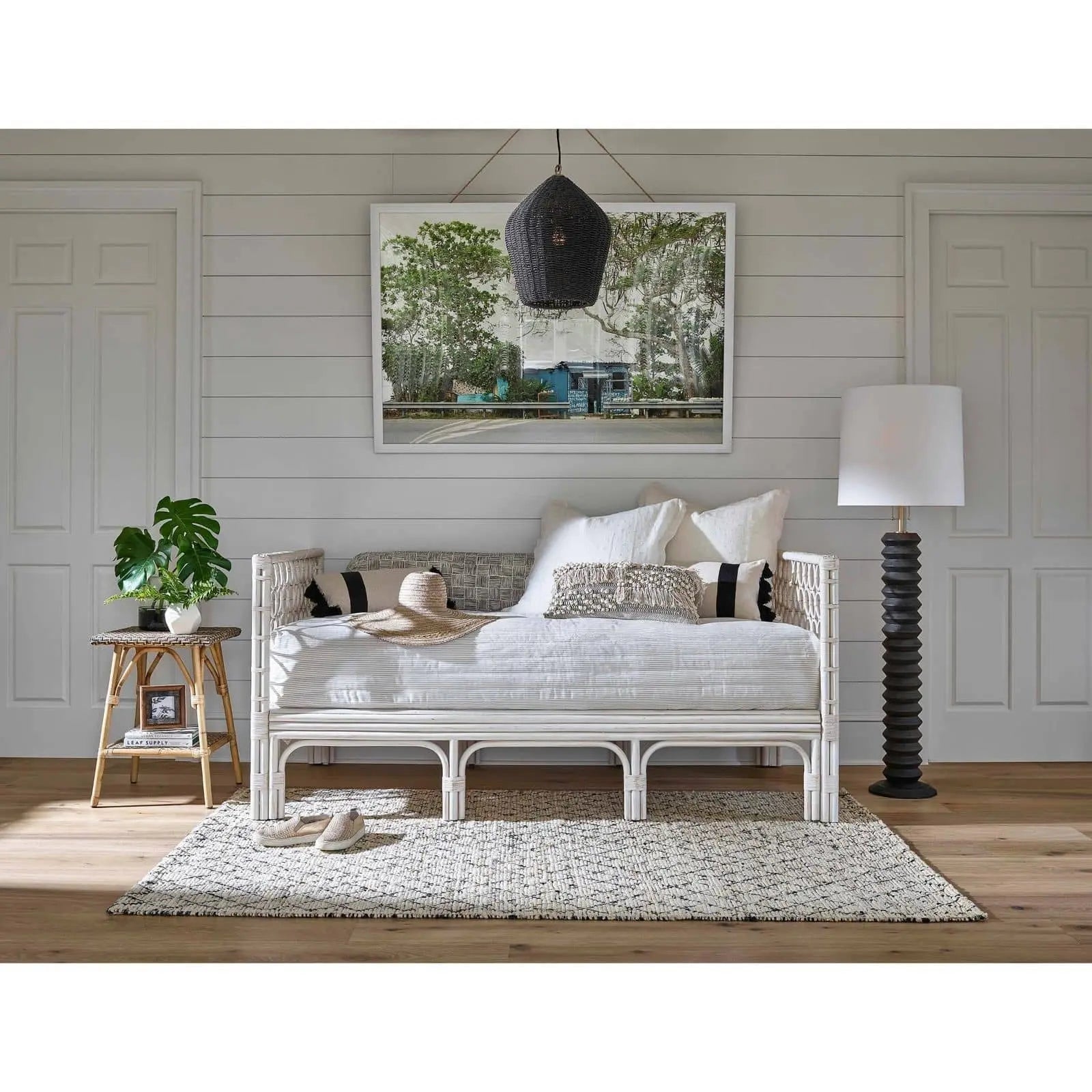 Accordion Floor Lamp - 63" Ebony Birch Wood Sculptural Lamp - Villa Decor & Design