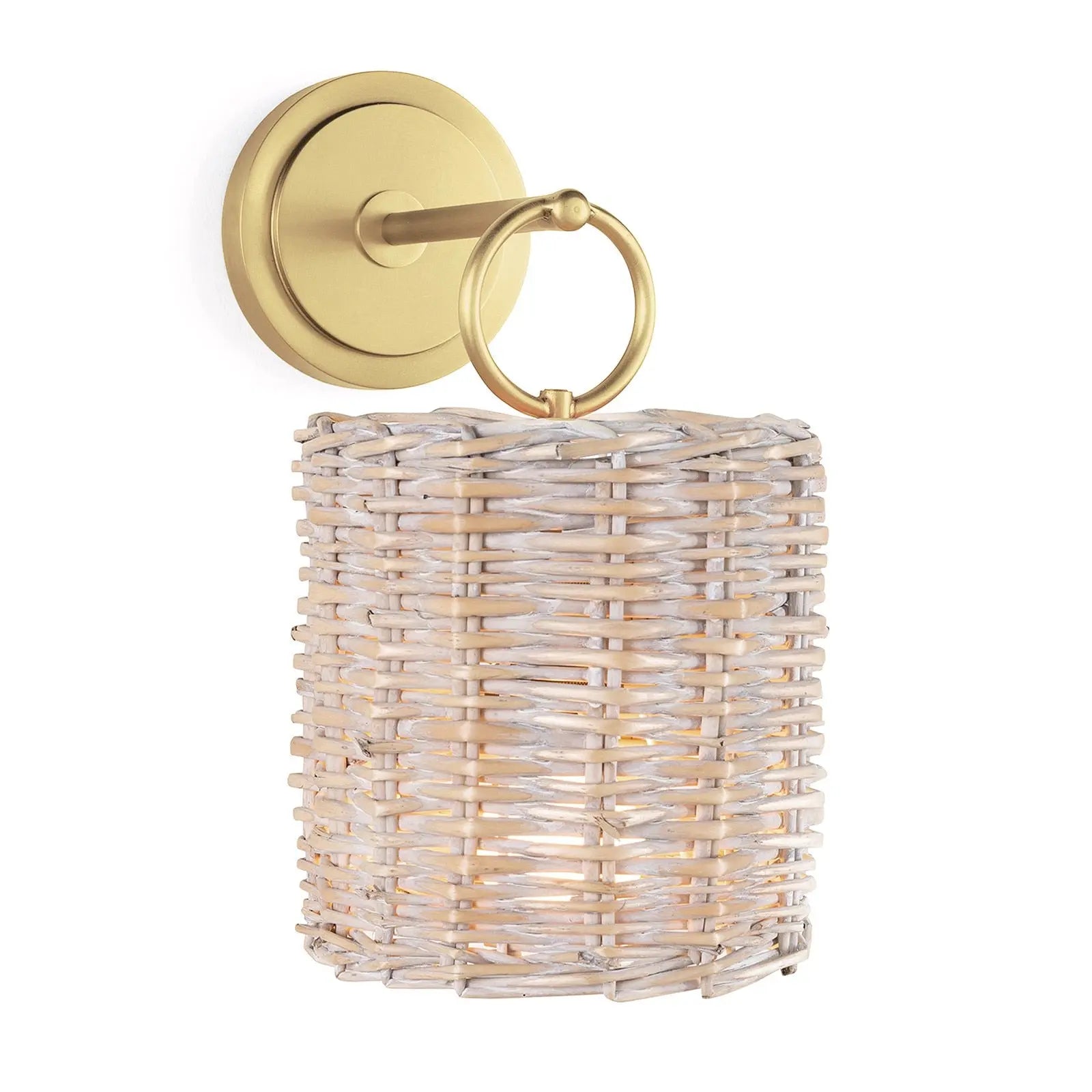 Regina Andrew Nantucket Sconce with woven rattan shade
