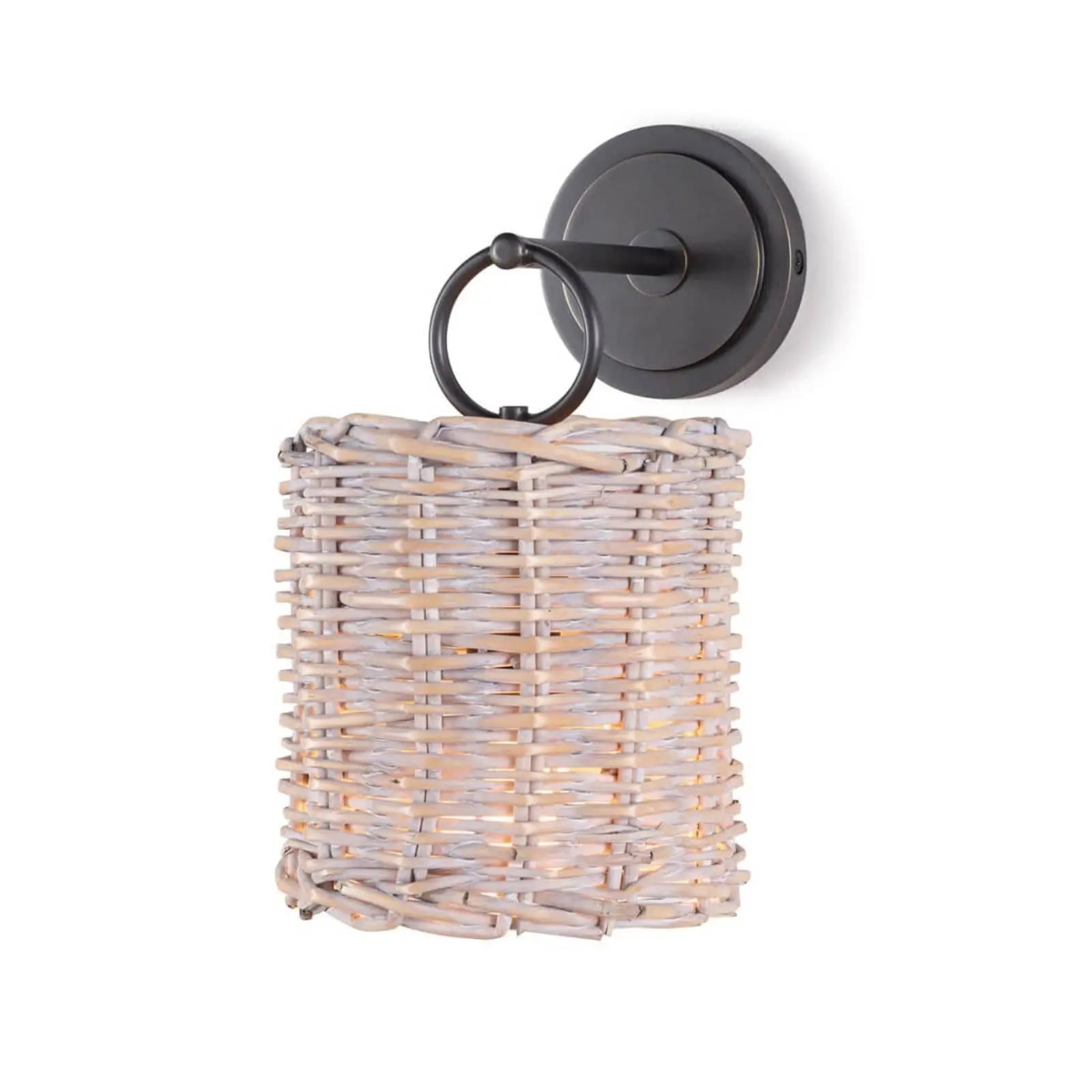 Regina Andrew Nantucket Sconce with woven rattan shade