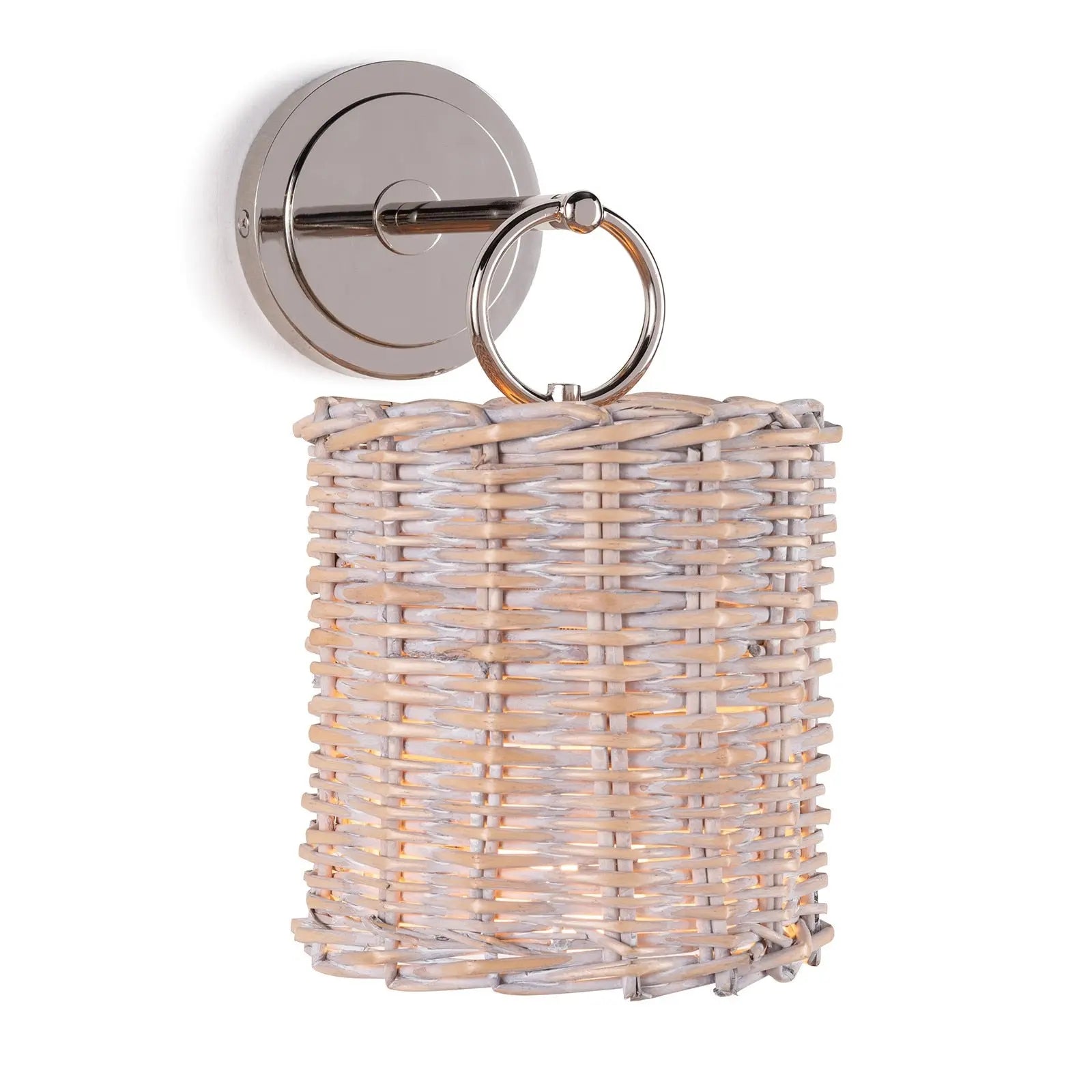 Regina Andrew Nantucket Sconce with woven rattan shade