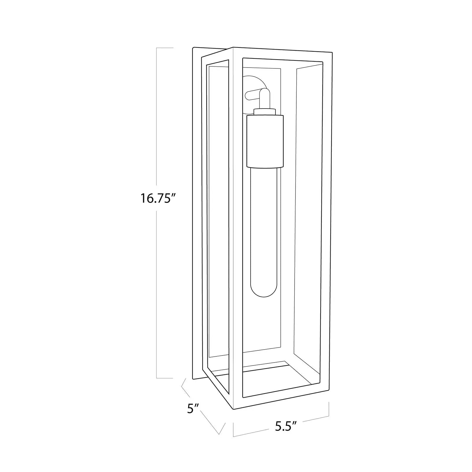 Line drawing of a product dimensions labeled