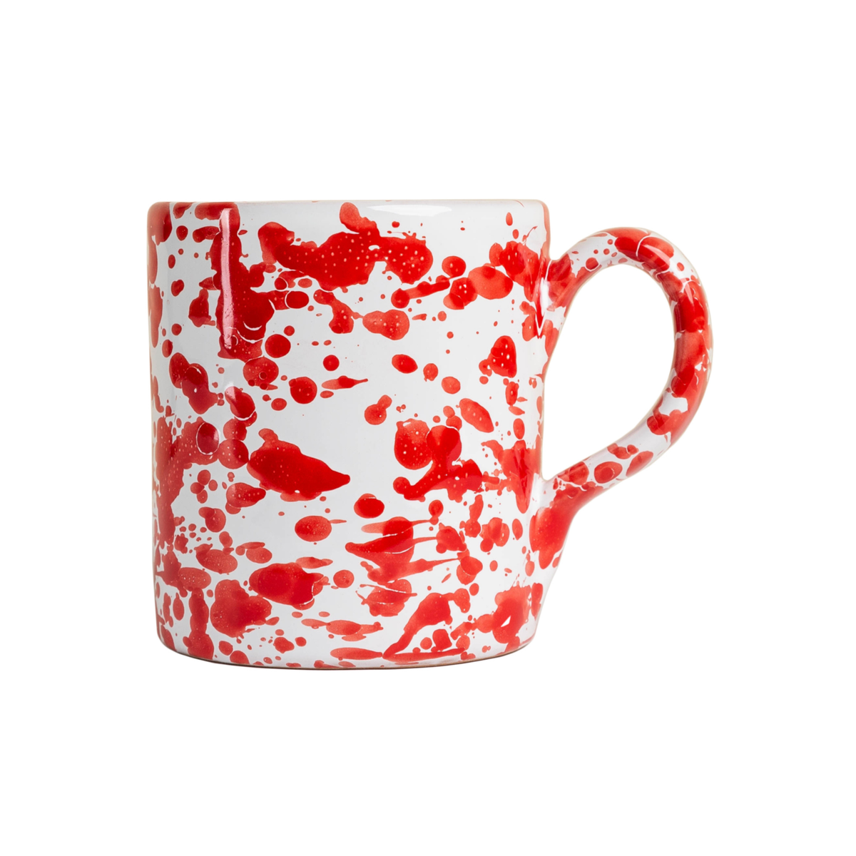 Taverna Speckled Mugs, Red/White – Set of 4