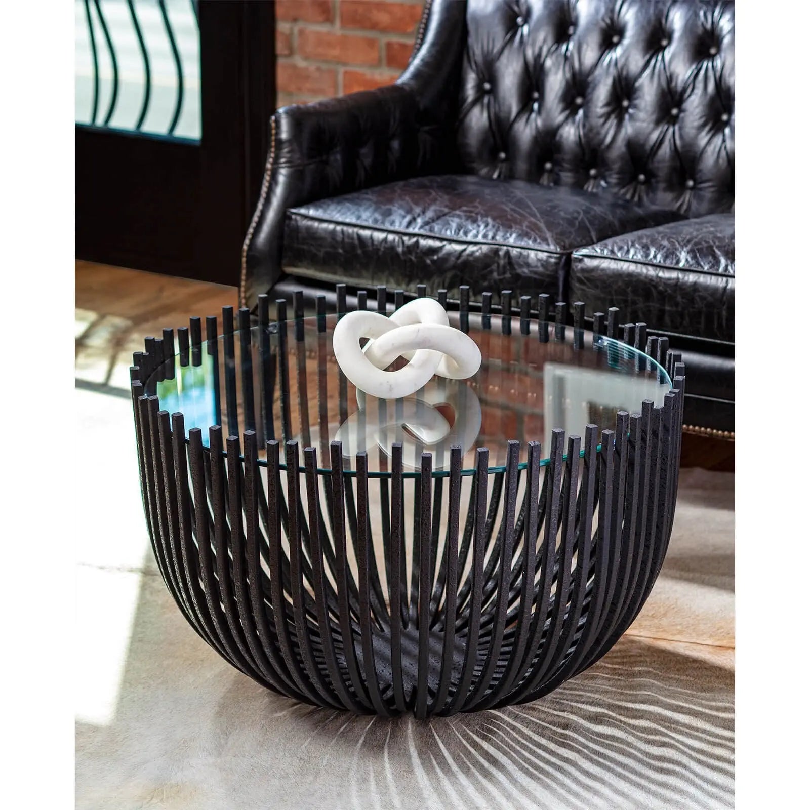 Webbed Coffee Table – Blackened Iron - Villa Decor & Design