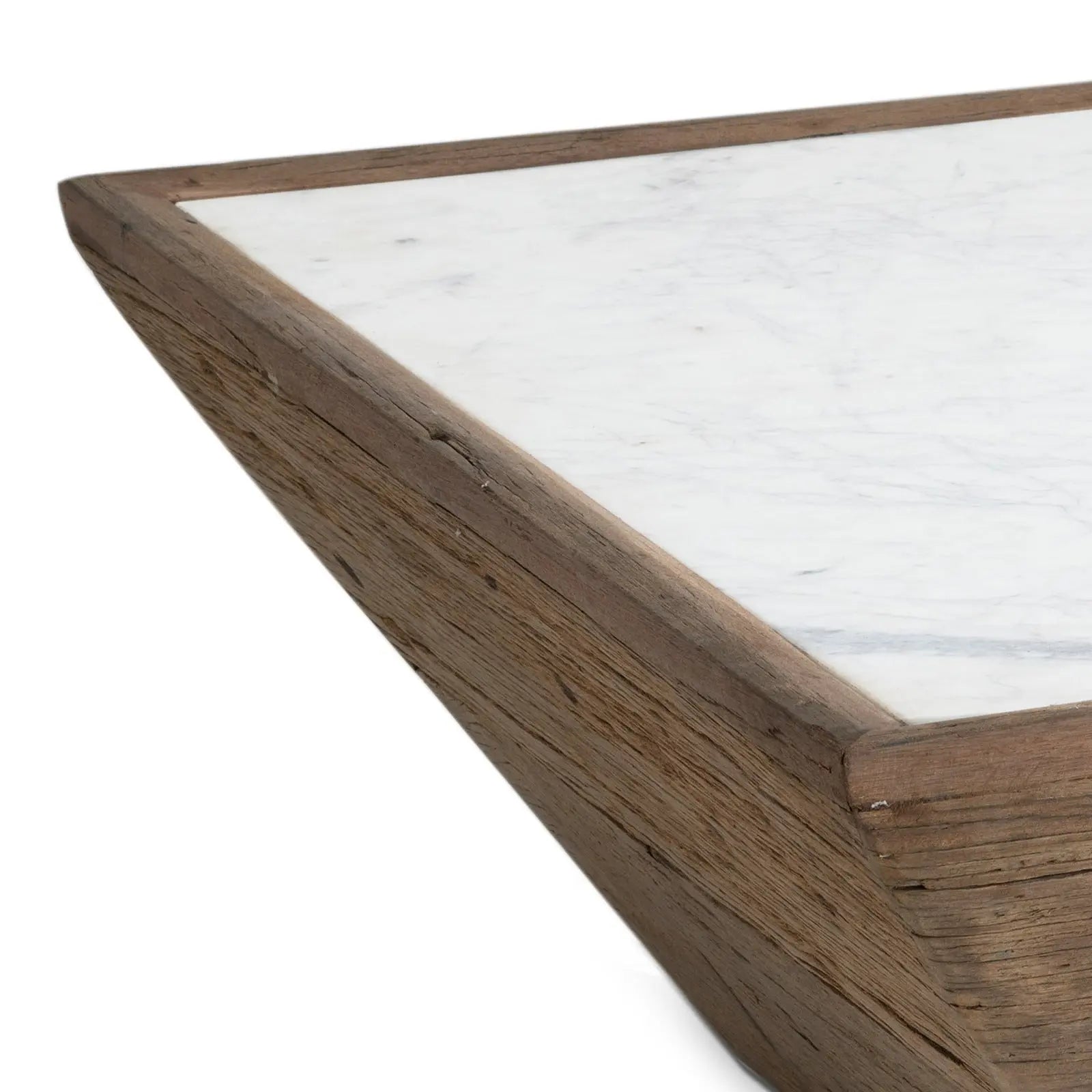 Regina Andrew Vale Wood Coffee Table with Reclaimed Wood and Marble Top