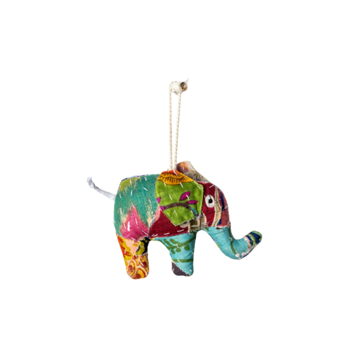 Kantha Elephant Ornaments – Set of 4