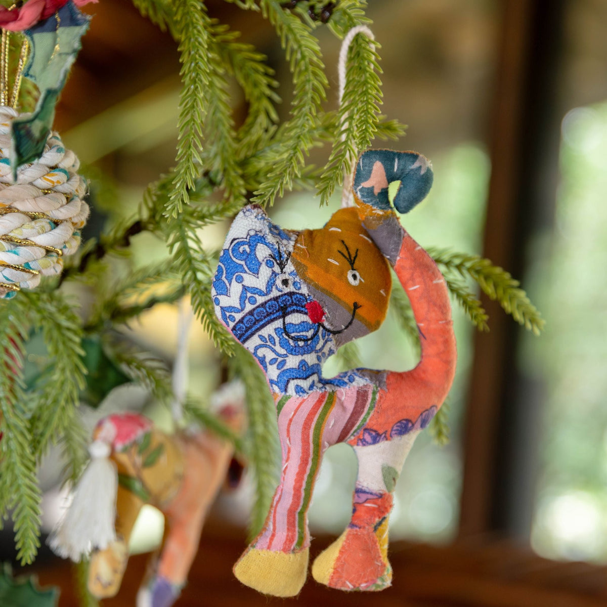 Kantha Cat Ornaments – Set of 4