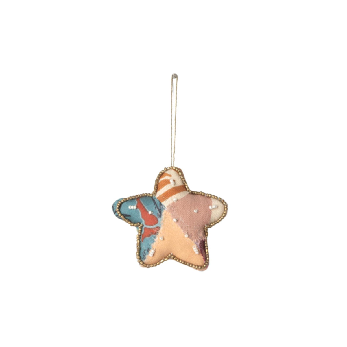 Kantha Beaded Star Ornaments – Set of 4