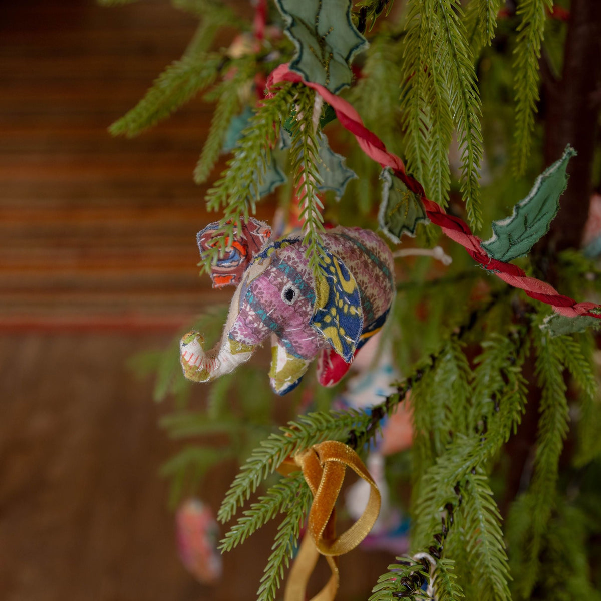 Kantha Elephant Ornaments – Set of 4